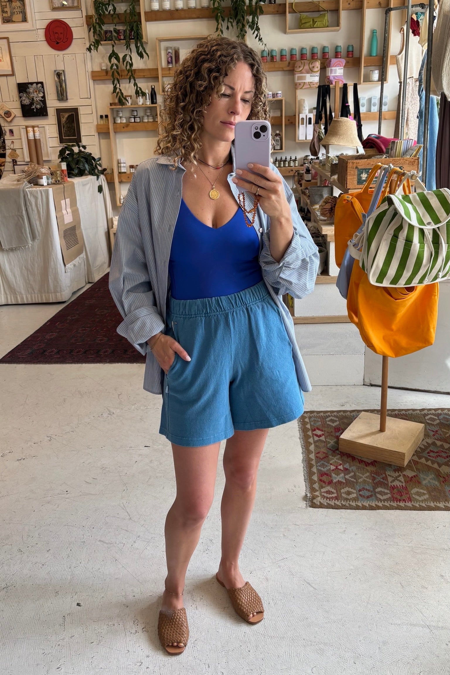 Flared Basketball Shorts / Ocean