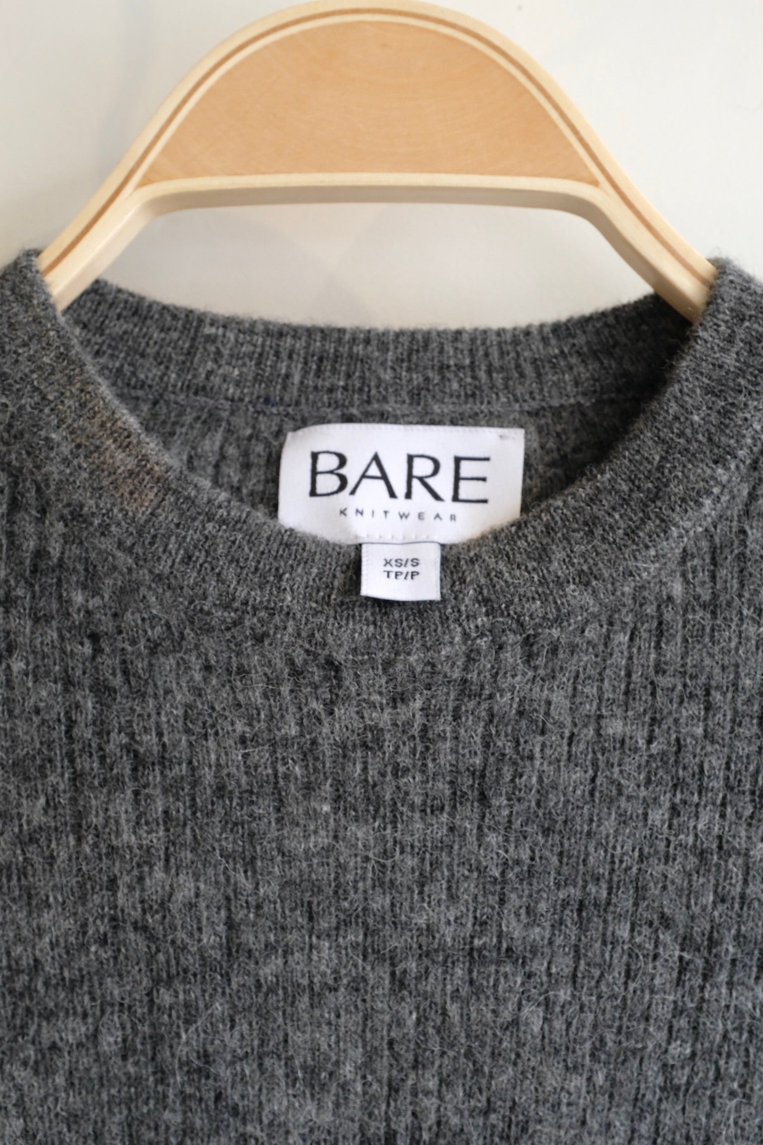 Pre-loved / Bare Knitwear Marin Rib Top / Ash / Size XS/S