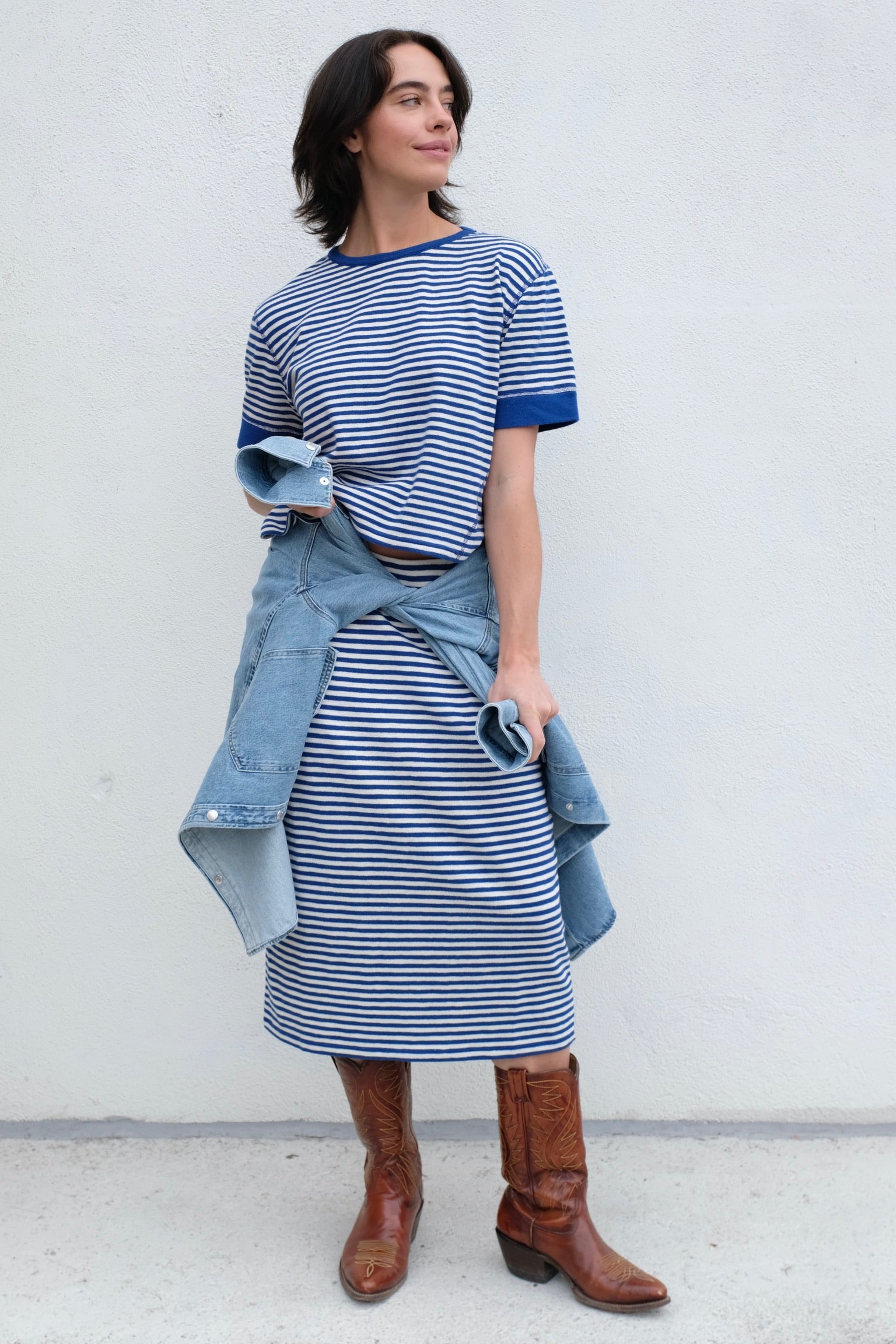 Le Bateau Tee / Cobalt+Cream Stripe