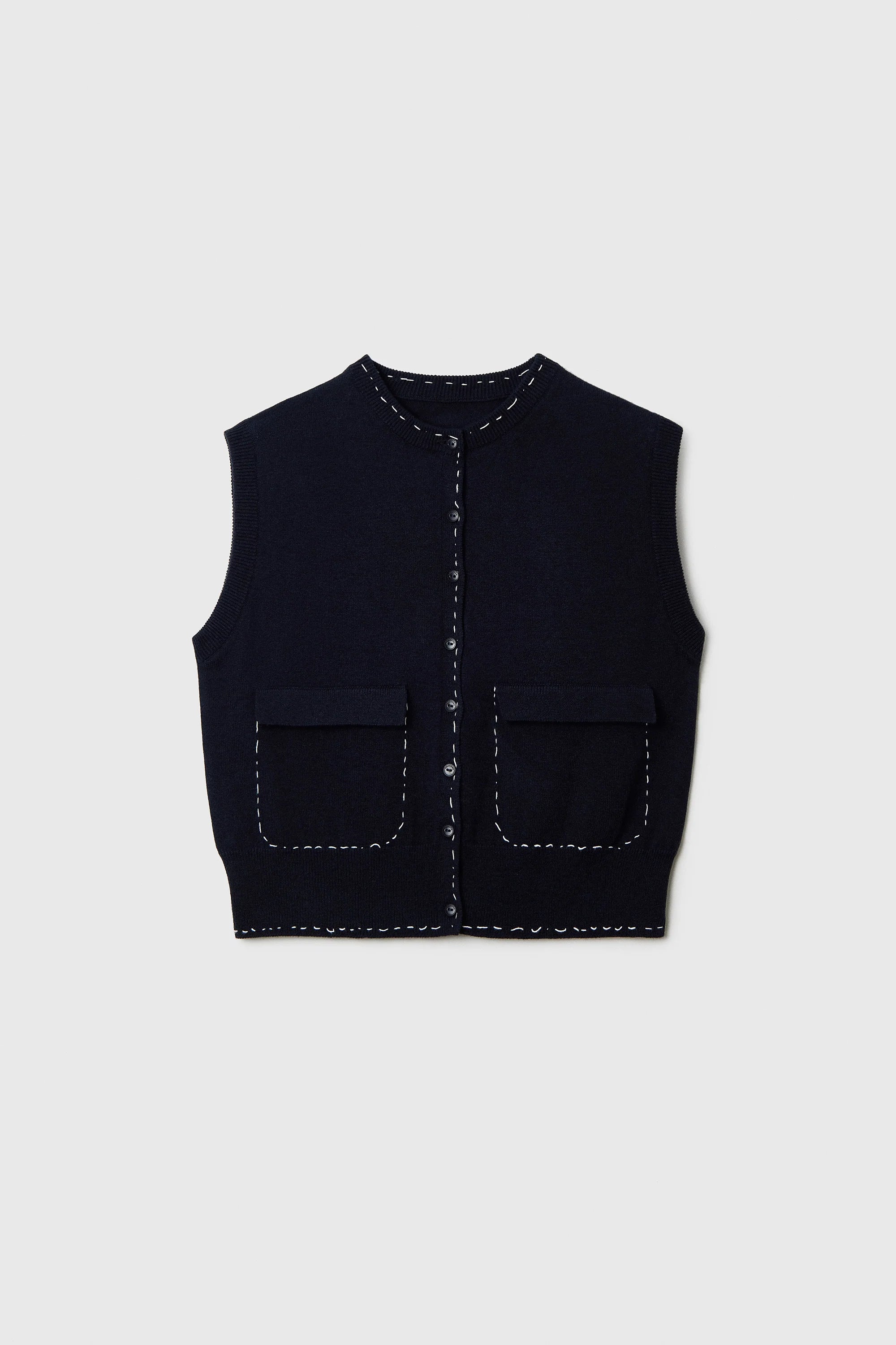 Cordera Stitched Waistcoat / Navy