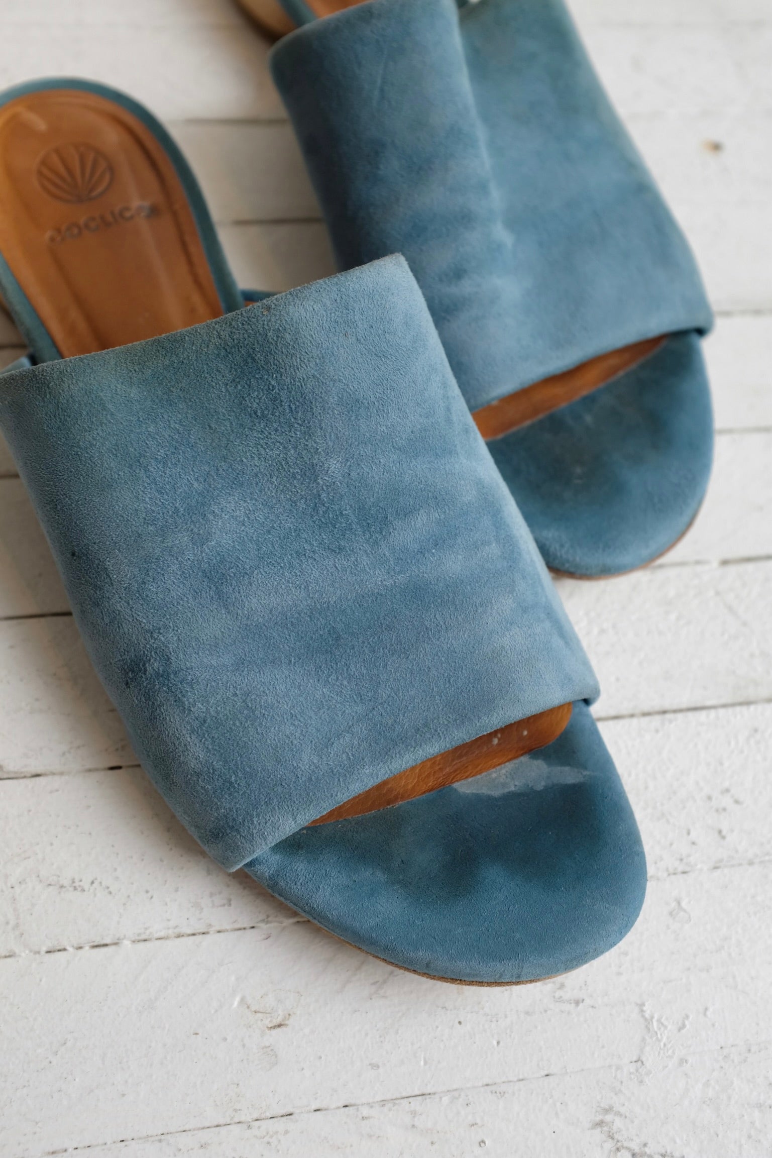 Pre-loved / Coclico Blue Suede Slides / Size 39
