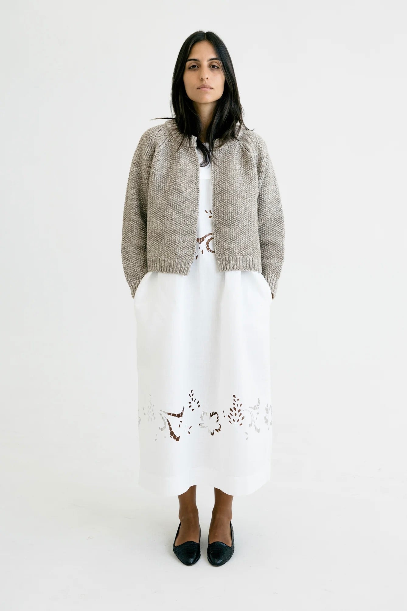 Bravo Knitted Wool Cardigan / Stone