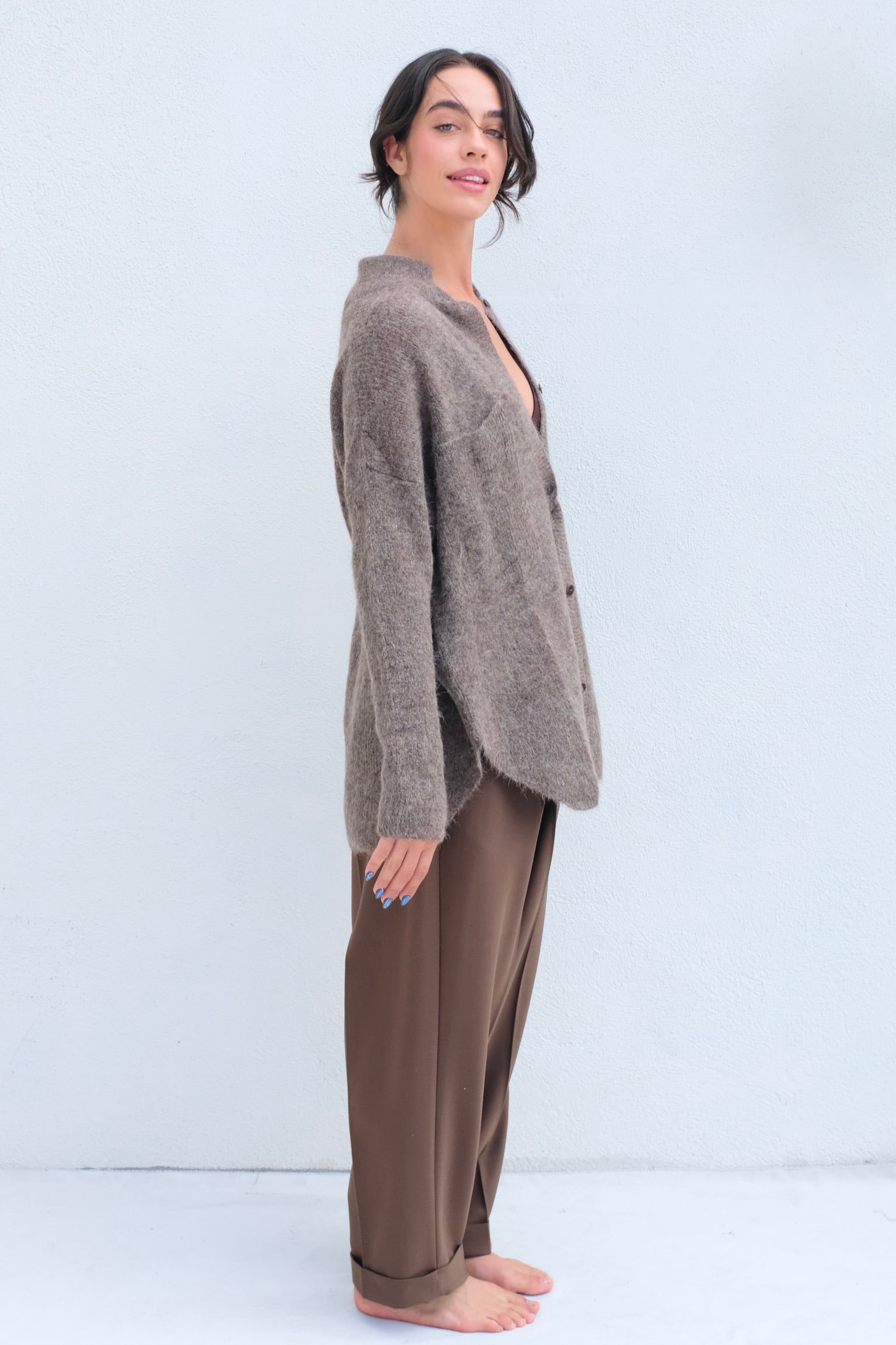 CORDERA Suri Polo Cardigan / Taupe
