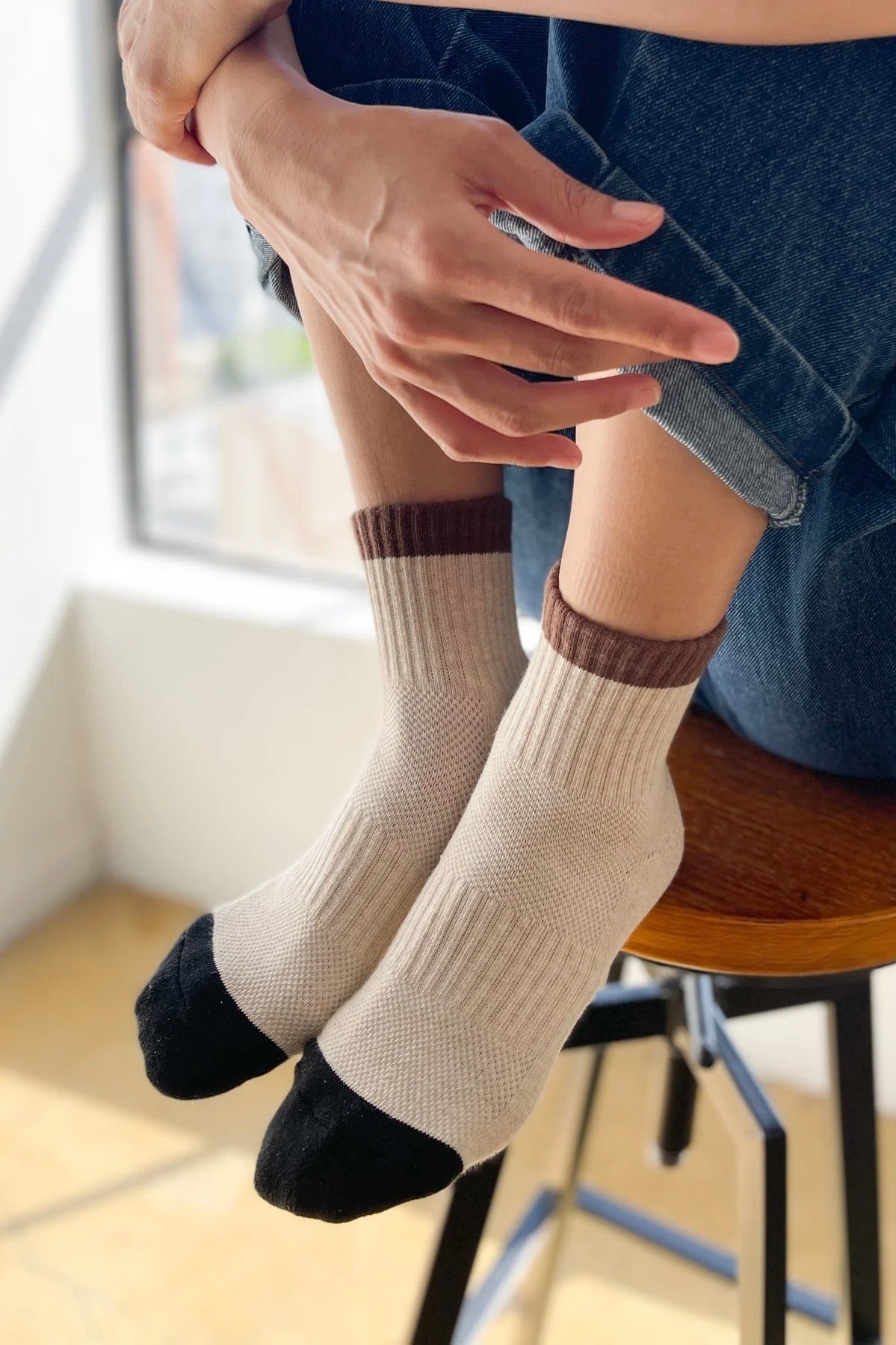 Le Bon Shoppe Girlfriend Socks / Colourblock Black Coffee
