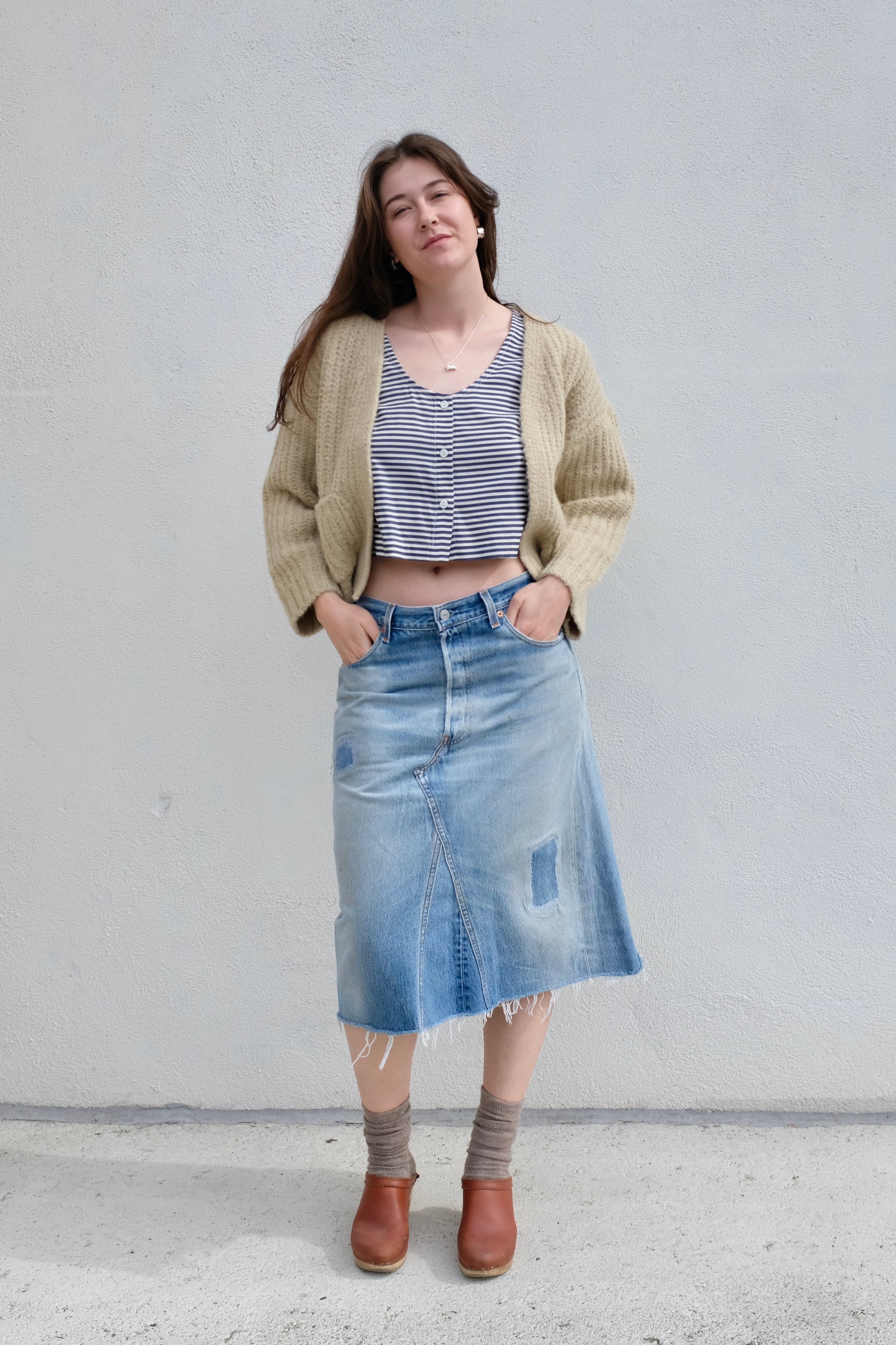 Eve Gravel Brittia Tank Top / Marine+Crème