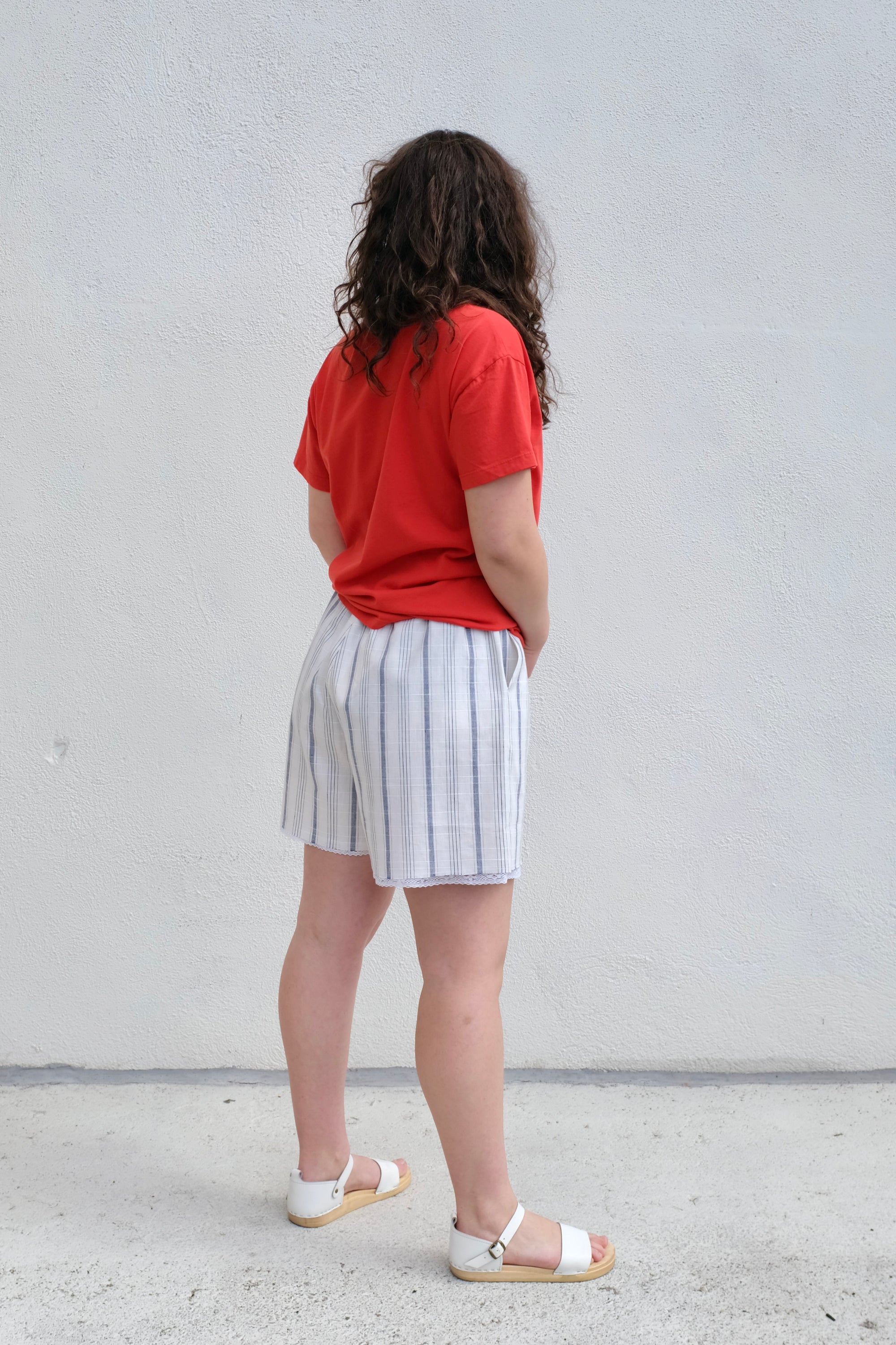 Cordera Striped Bermuda with Lace