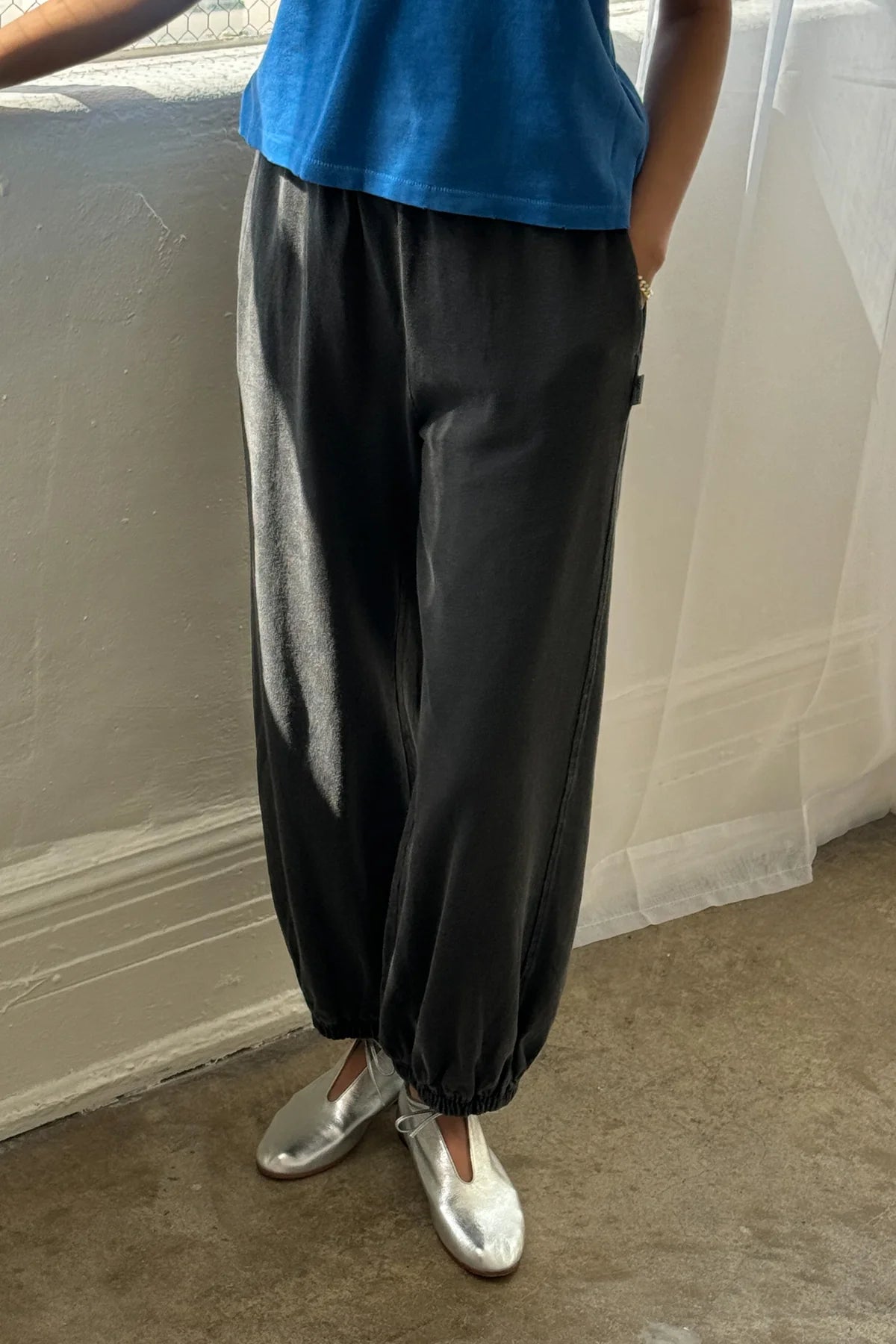 Le Bon Shoppe Cotton Jersey Balloon Pant / Almost Black