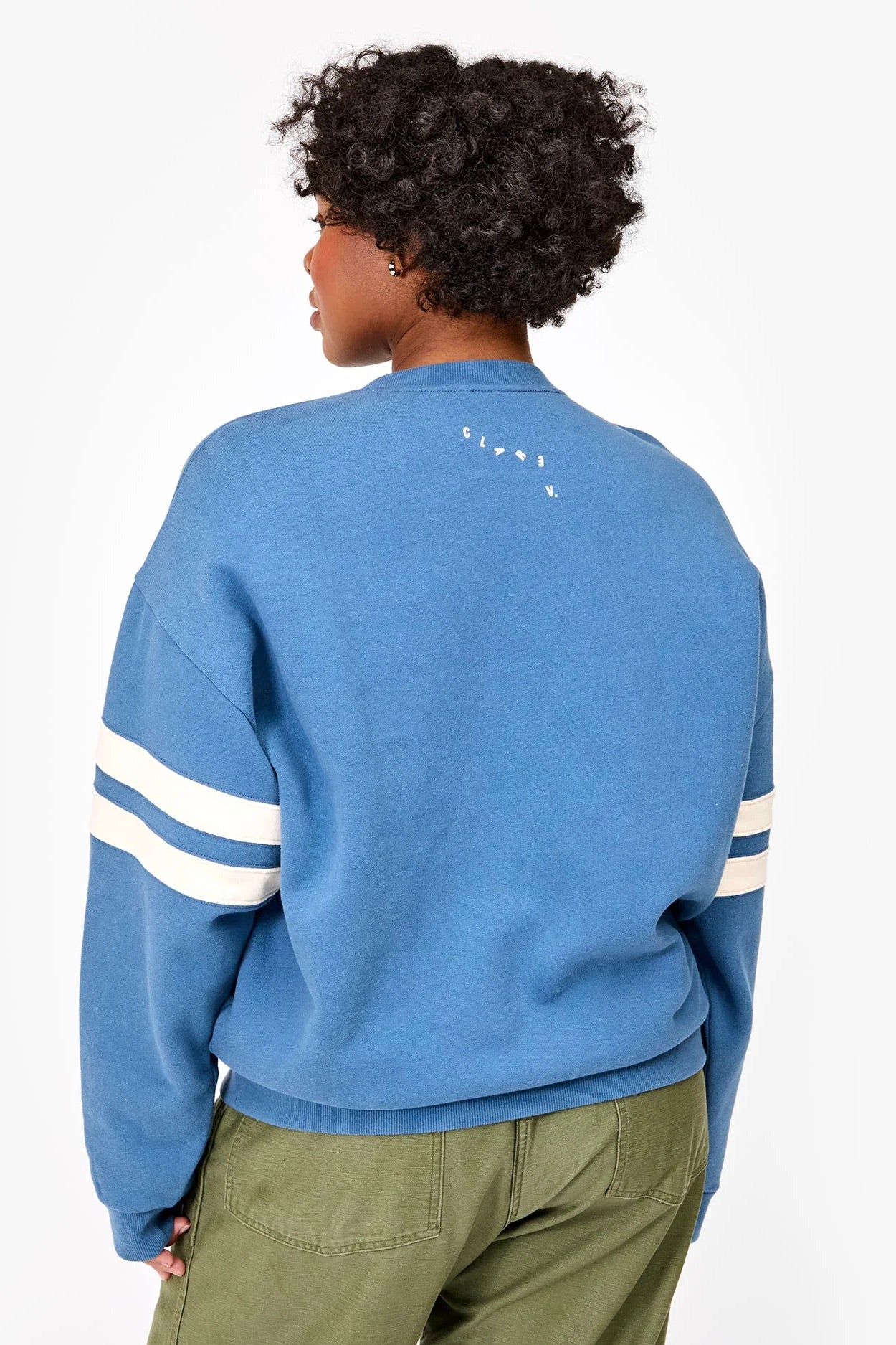Clare V. Oversized Varsity Sweatshirt / Desert Blue