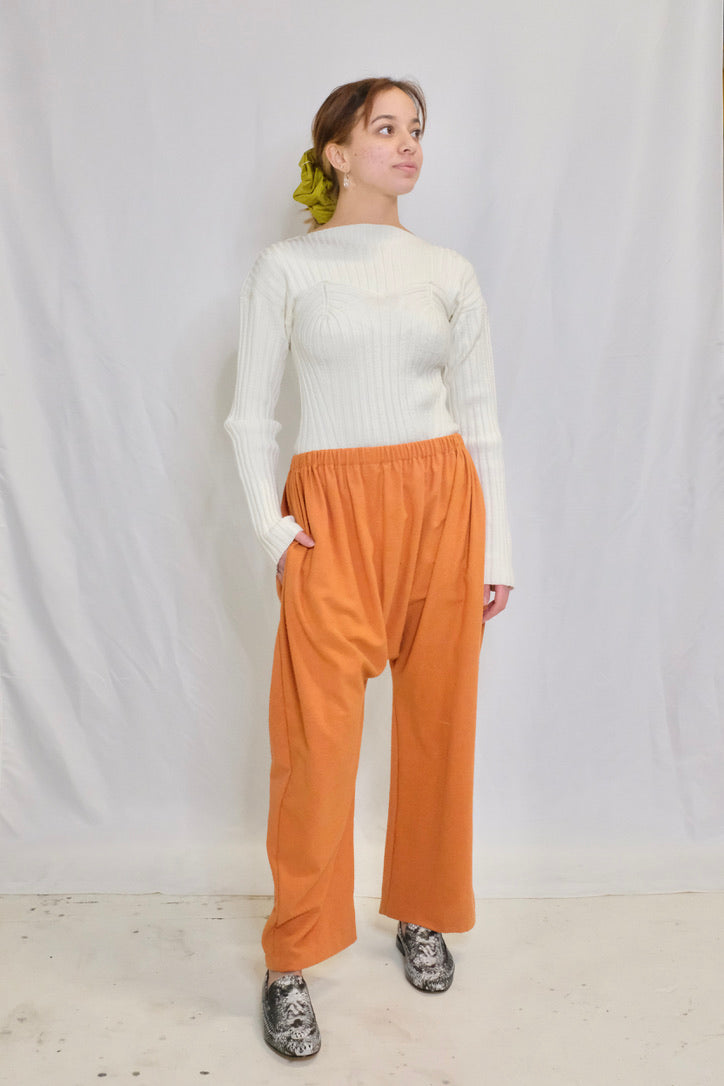 Pre-loved / Miranda Bennett Studio Raw Silk Pant Burnt Orange / One Size