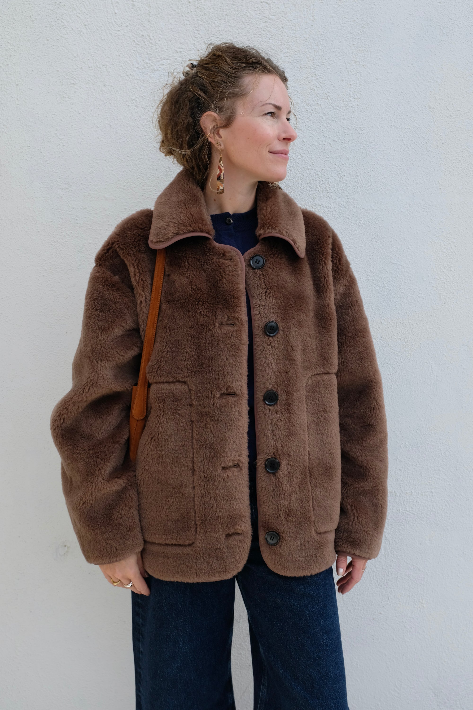 Astrid Sherpa Jacket / Warm Brown