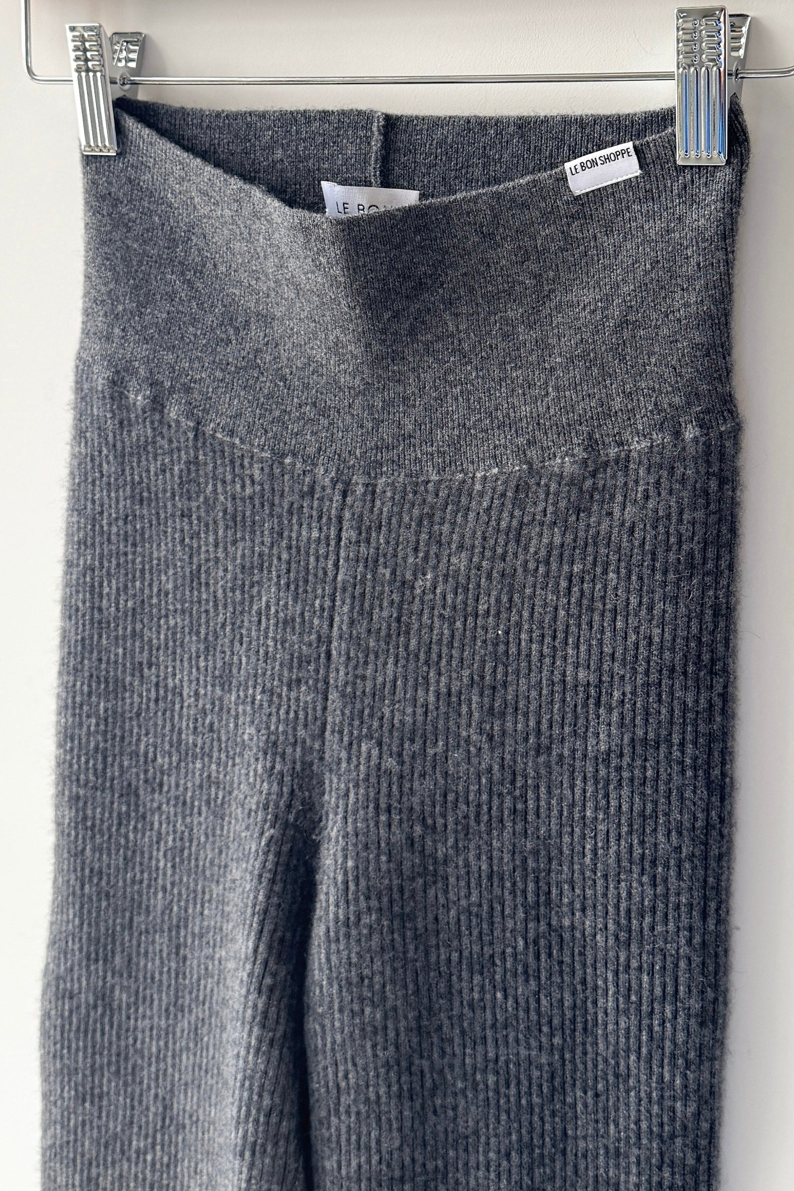 Cashmere Ribbed Leggings / Charcoal