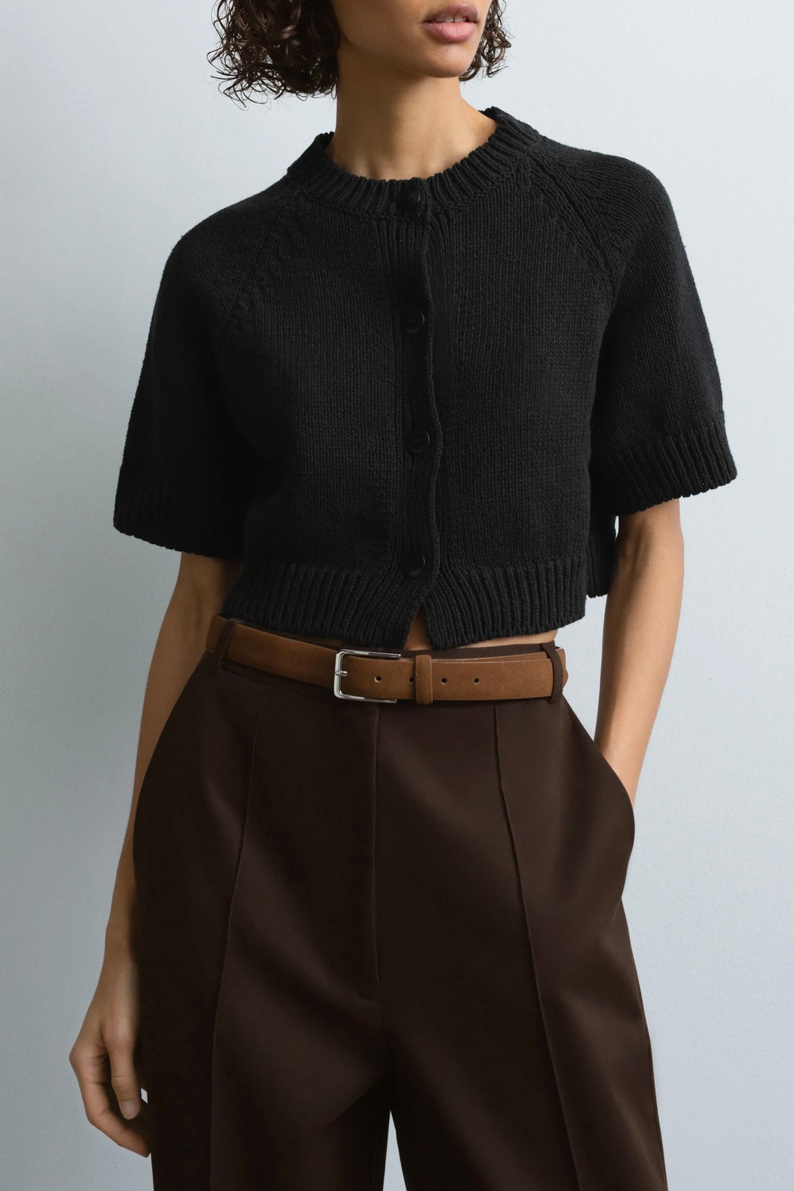 CORDERA Cotton Buttoned Top / Black
