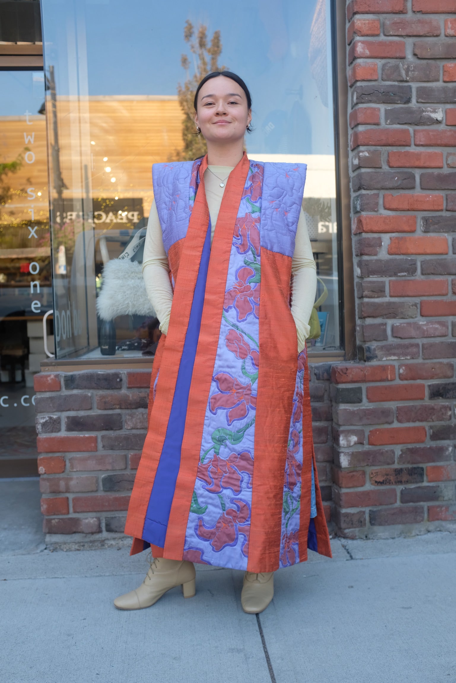 Pre-Loved / Thel Merry One-Of-A-Kind Quilted Silk Vest / One Size