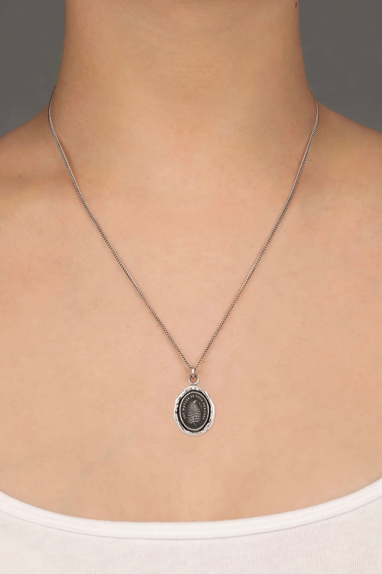 Pyrrha Let Nature Be Your Teacher Talisman / Silver