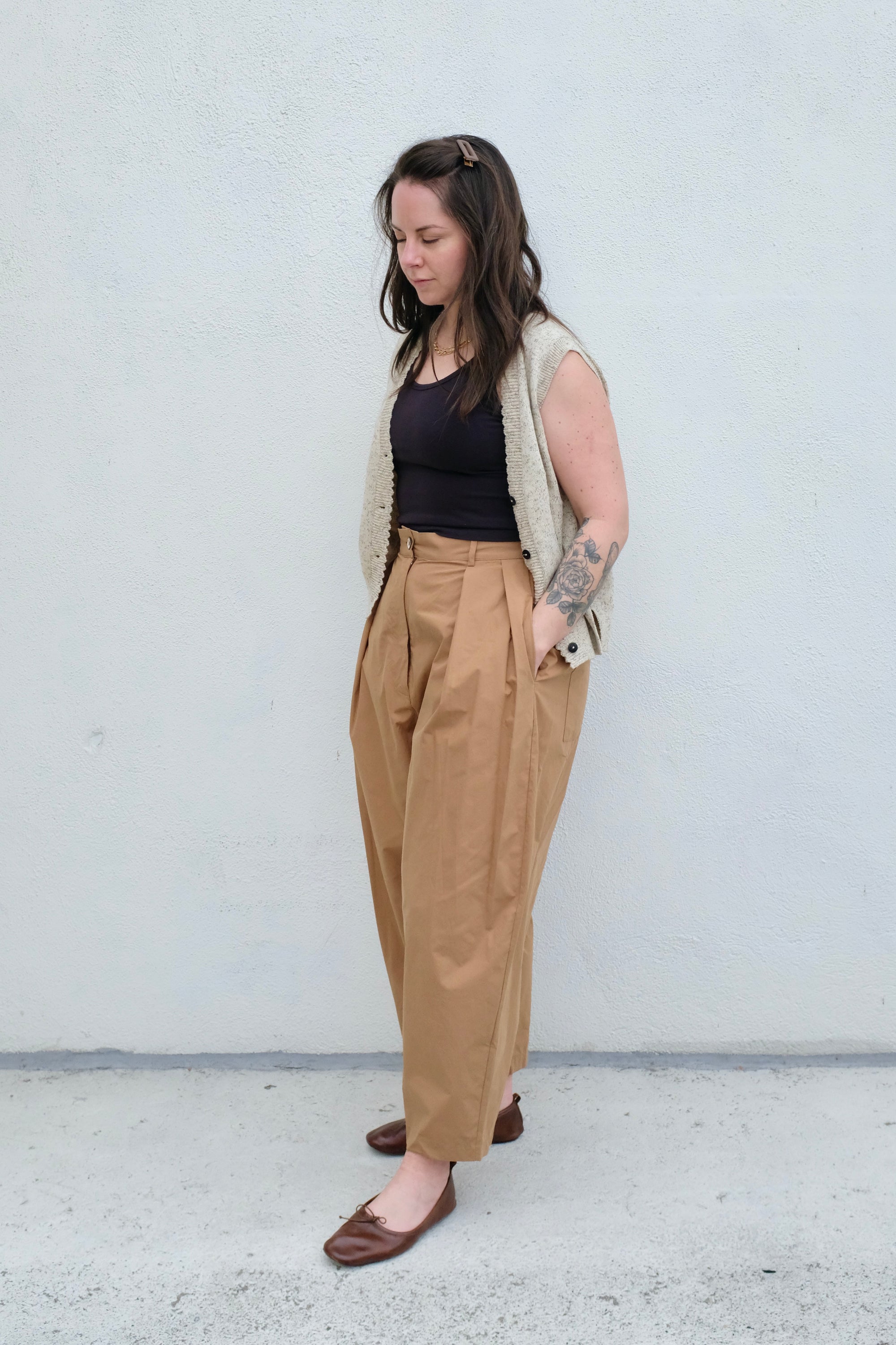 Modern Weaving Voluminous Pleat Trouser / Sierra