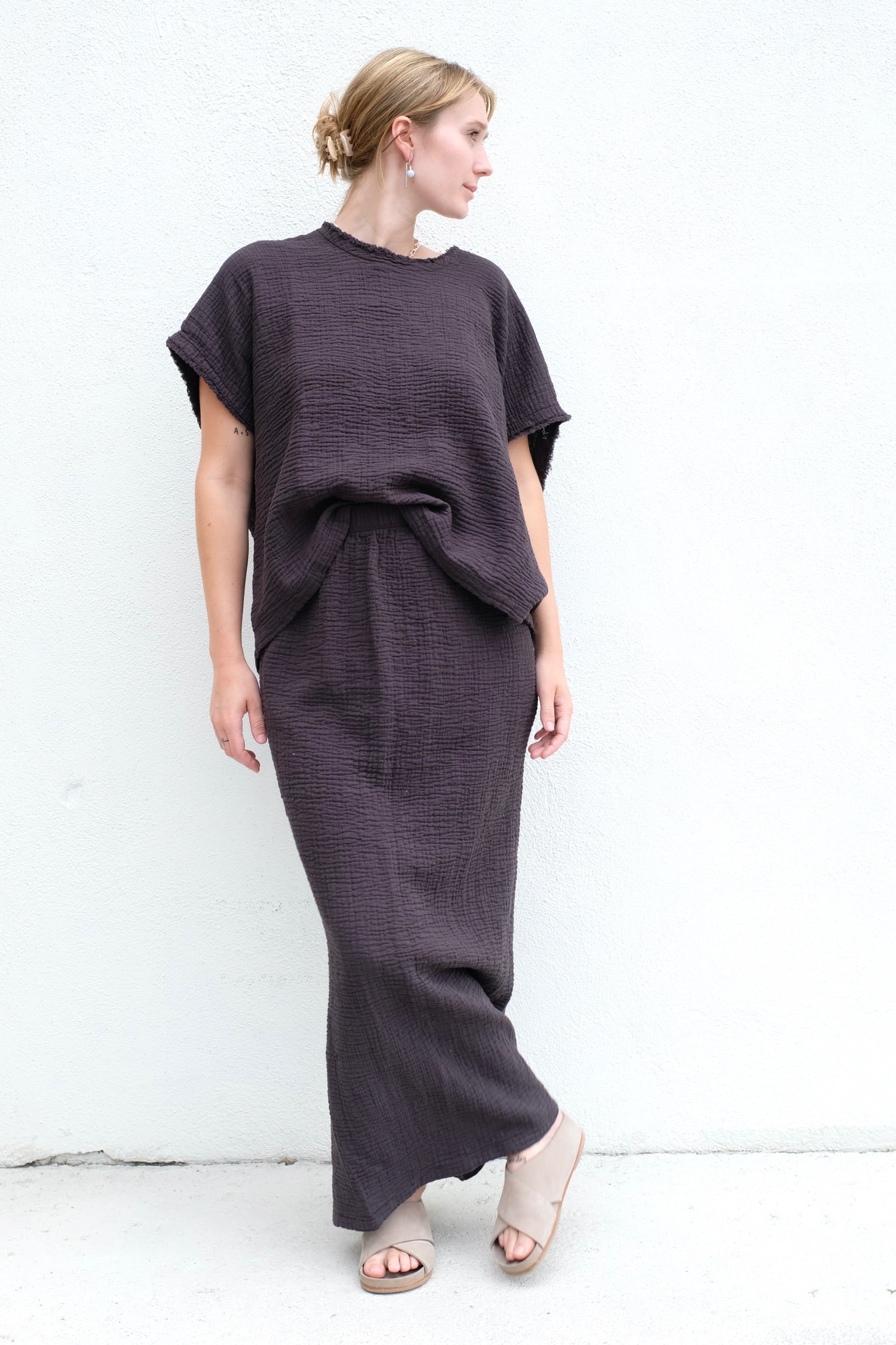 Black Crane SS23 Long Skirt / Graphite