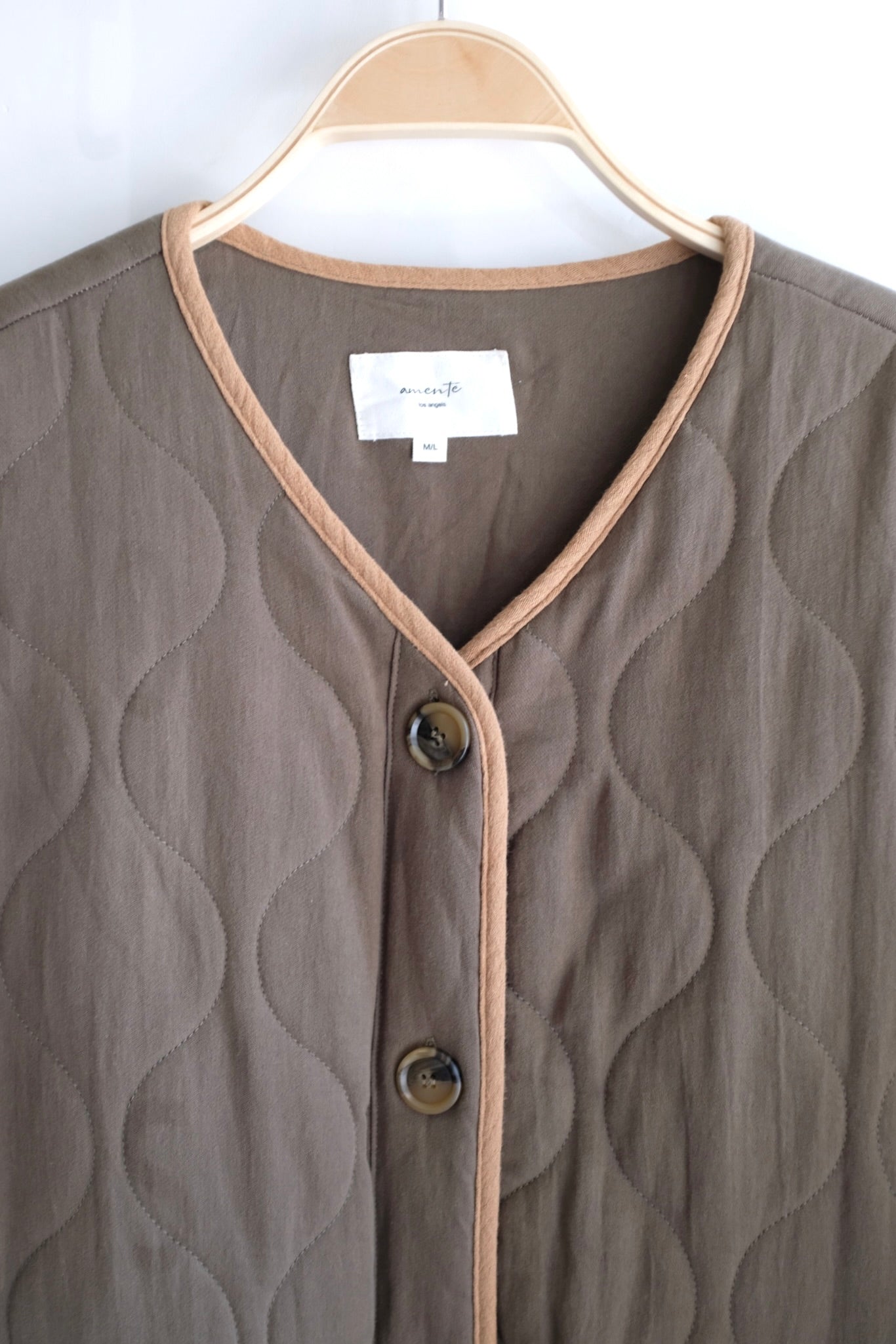 Pre-loved / Amente Patch Quilted Wool Blend Coat / Size M/L