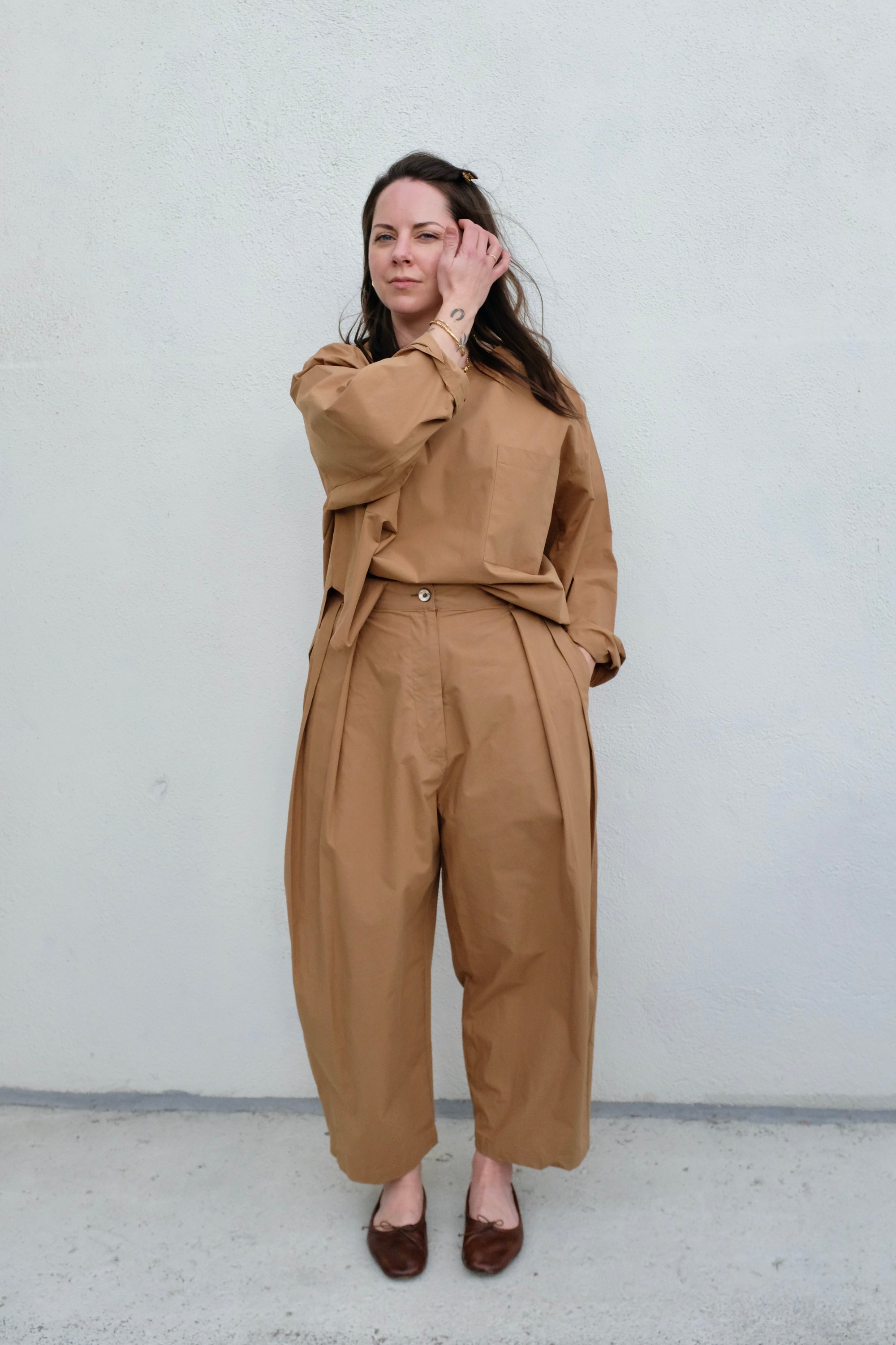 Modern Weaving Voluminous Pleat Trouser / Sierra