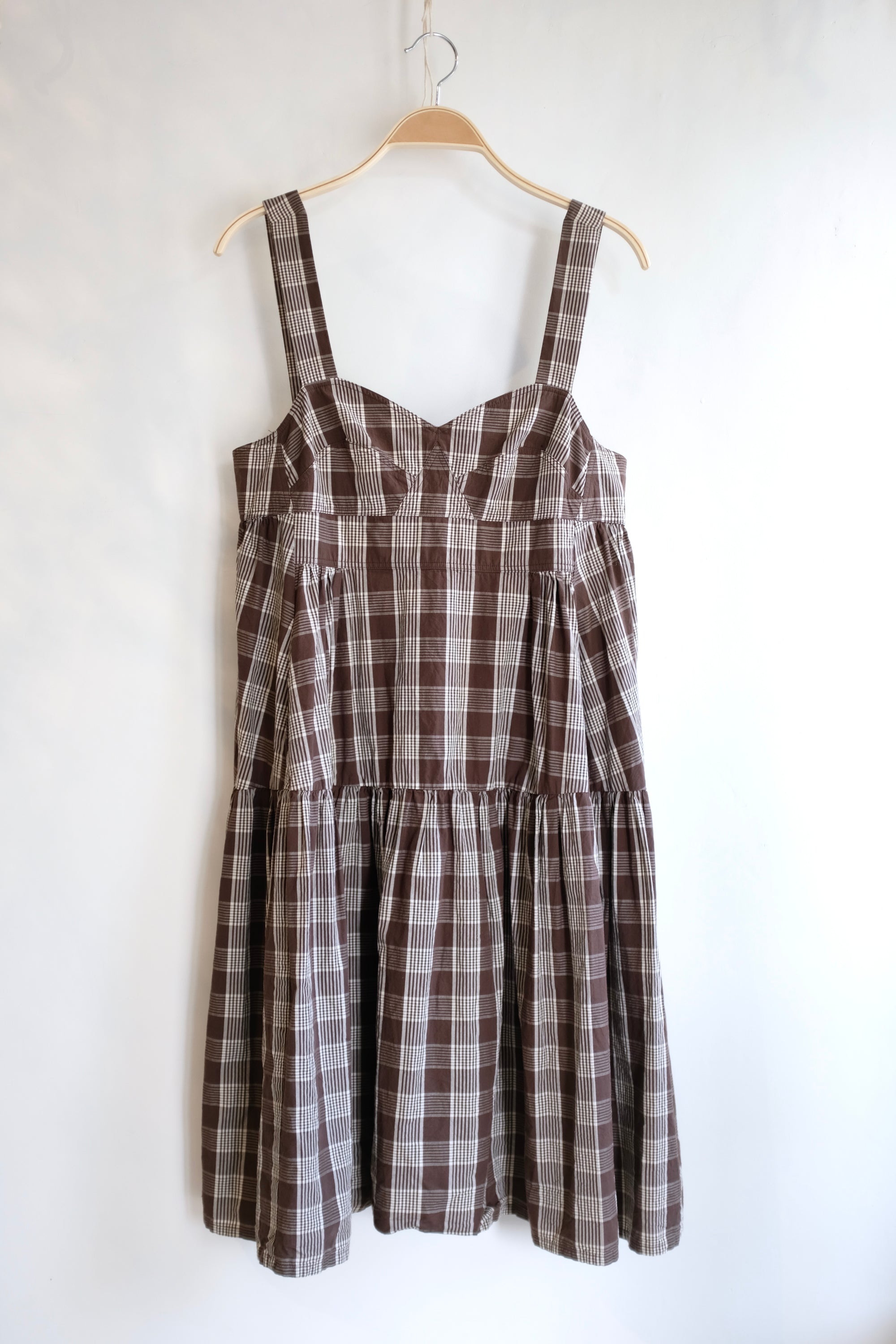 Pre-loved / Caron Callahan Danya Dress Chocolate Plaid Dress / Size 10