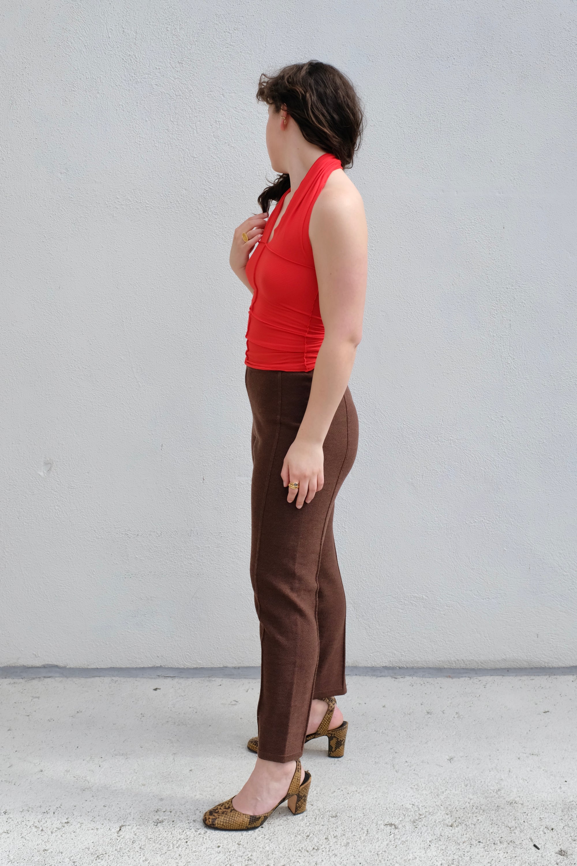 Baserange Cinder Halter Top / My Red