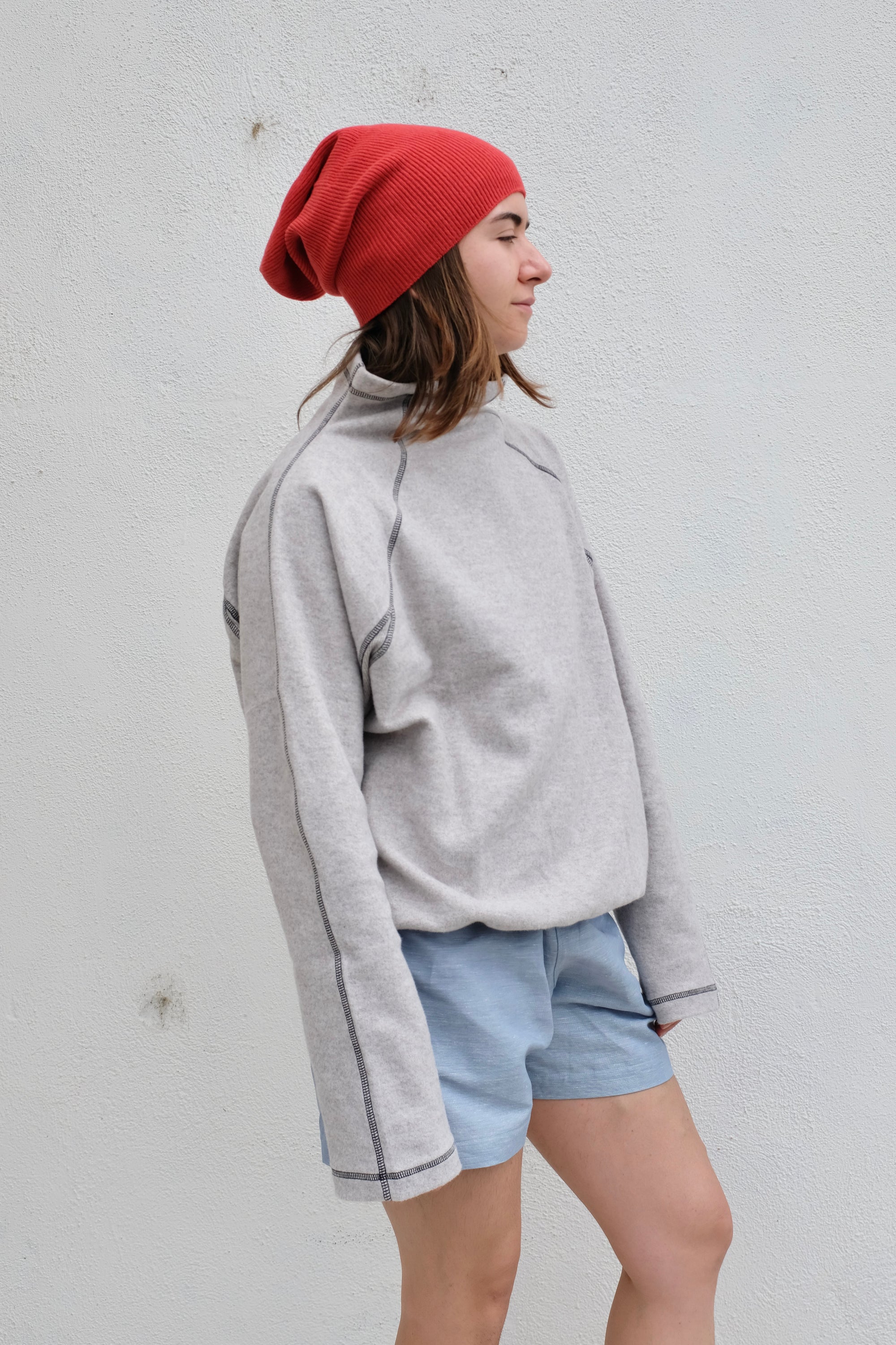 Fold Turtleneck / Grey Melange