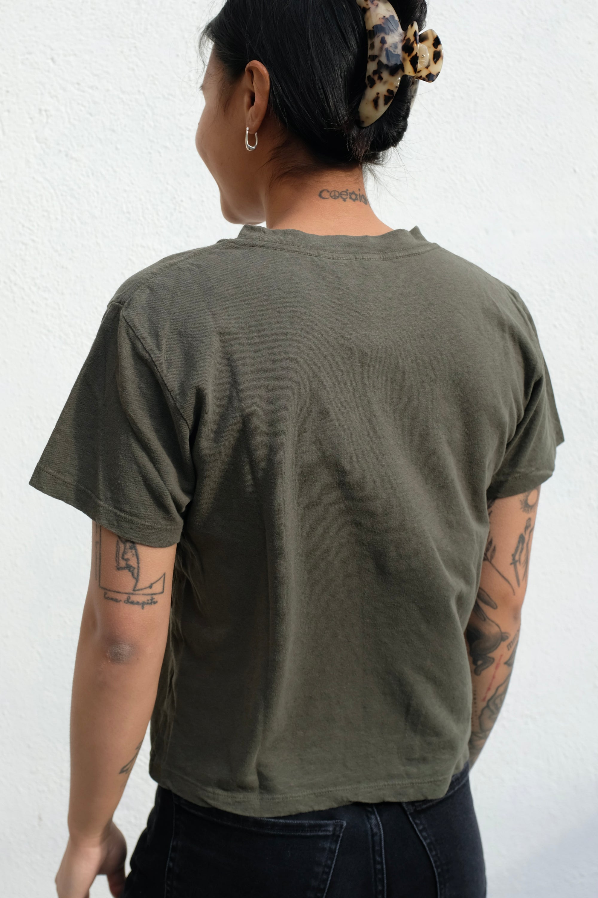 Cropped Lorel Tee / Olive Green