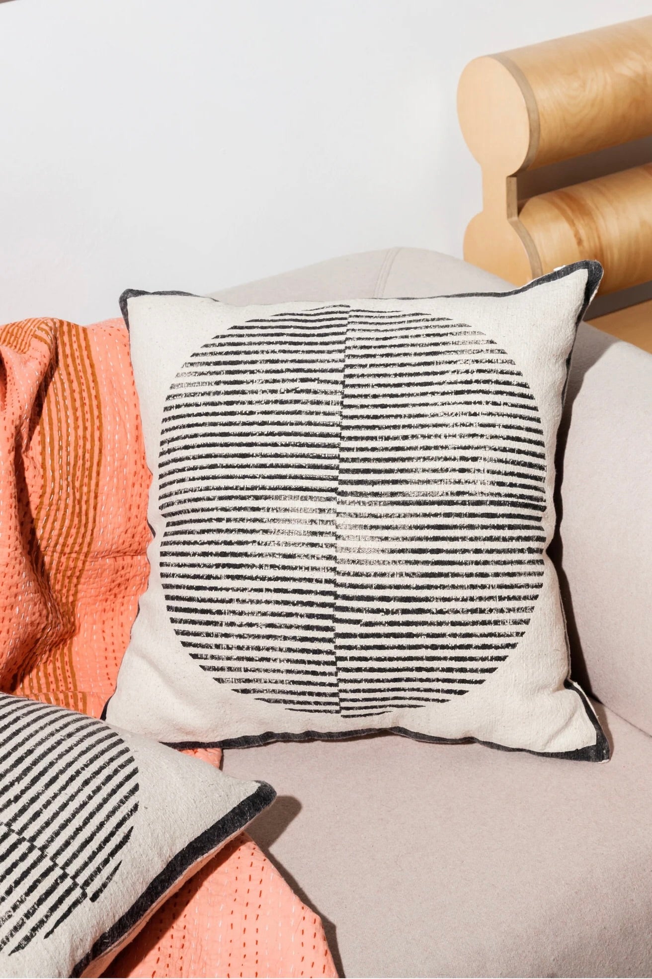Block Shop Sunrise Pillow Cover / Black
