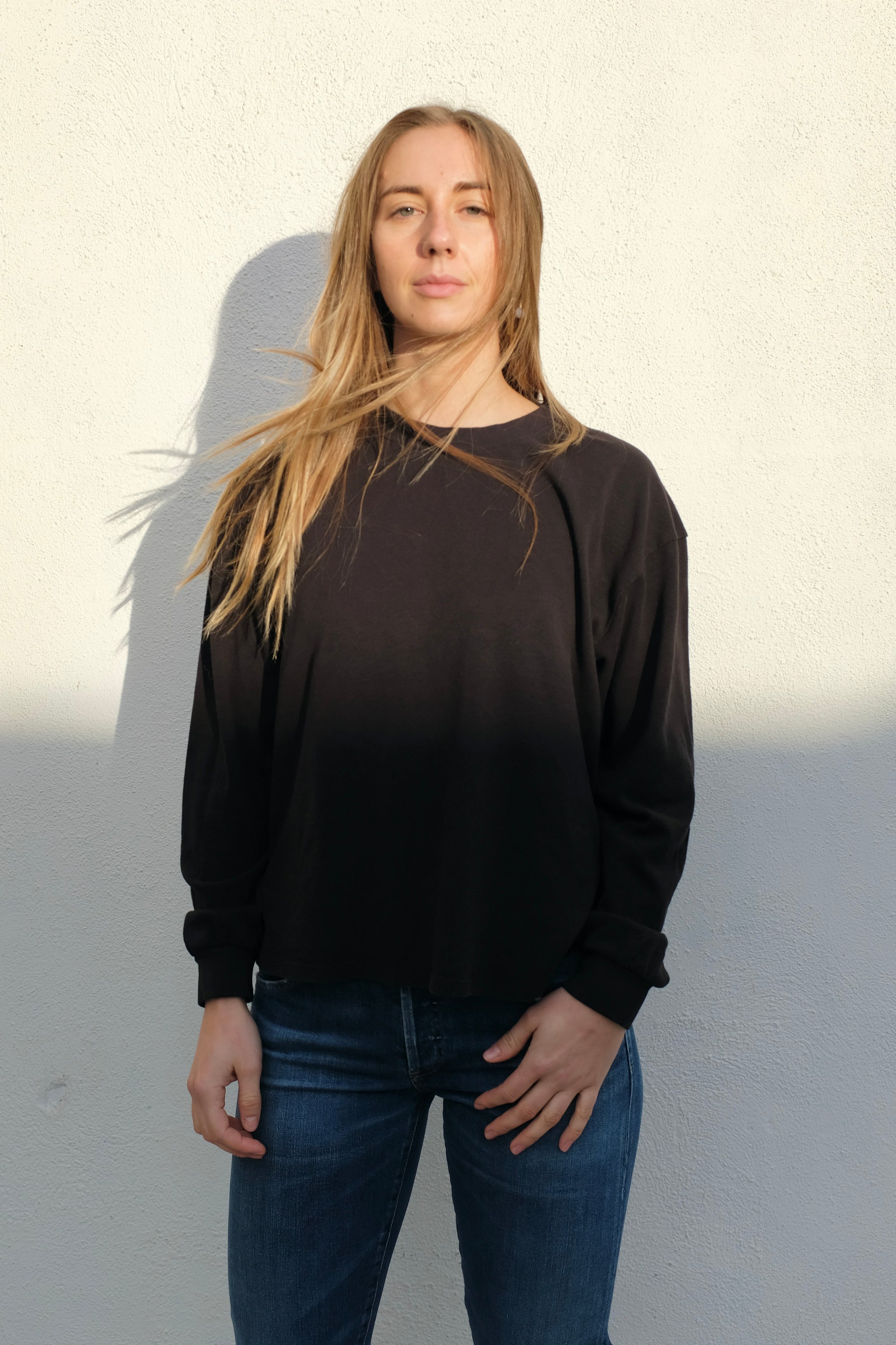 Jungmaven Cropped Long Sleeve Tee / Black