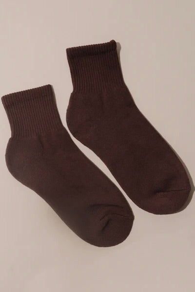 Nat + Noor Cotton Blend Ankle Socks / Brick