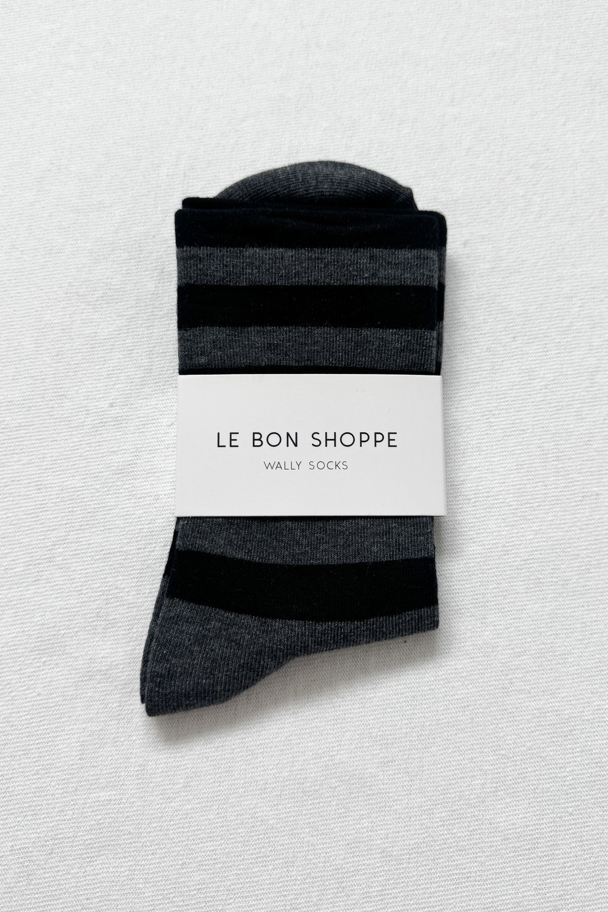 Le Bon Shoppe Wally Socks / Wide Charcoal Stripe