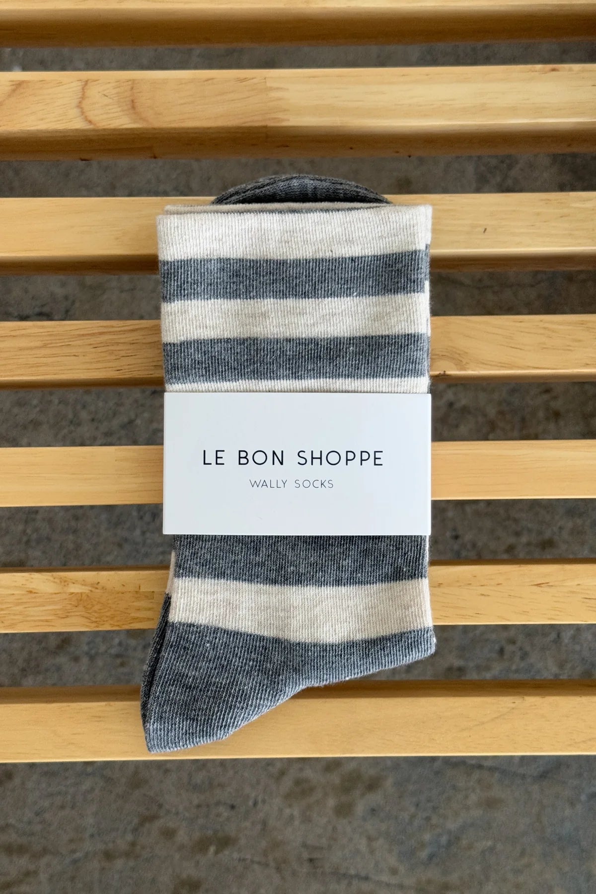 Le Bon Shoppe Wally Socks / Wide Grey Stripe