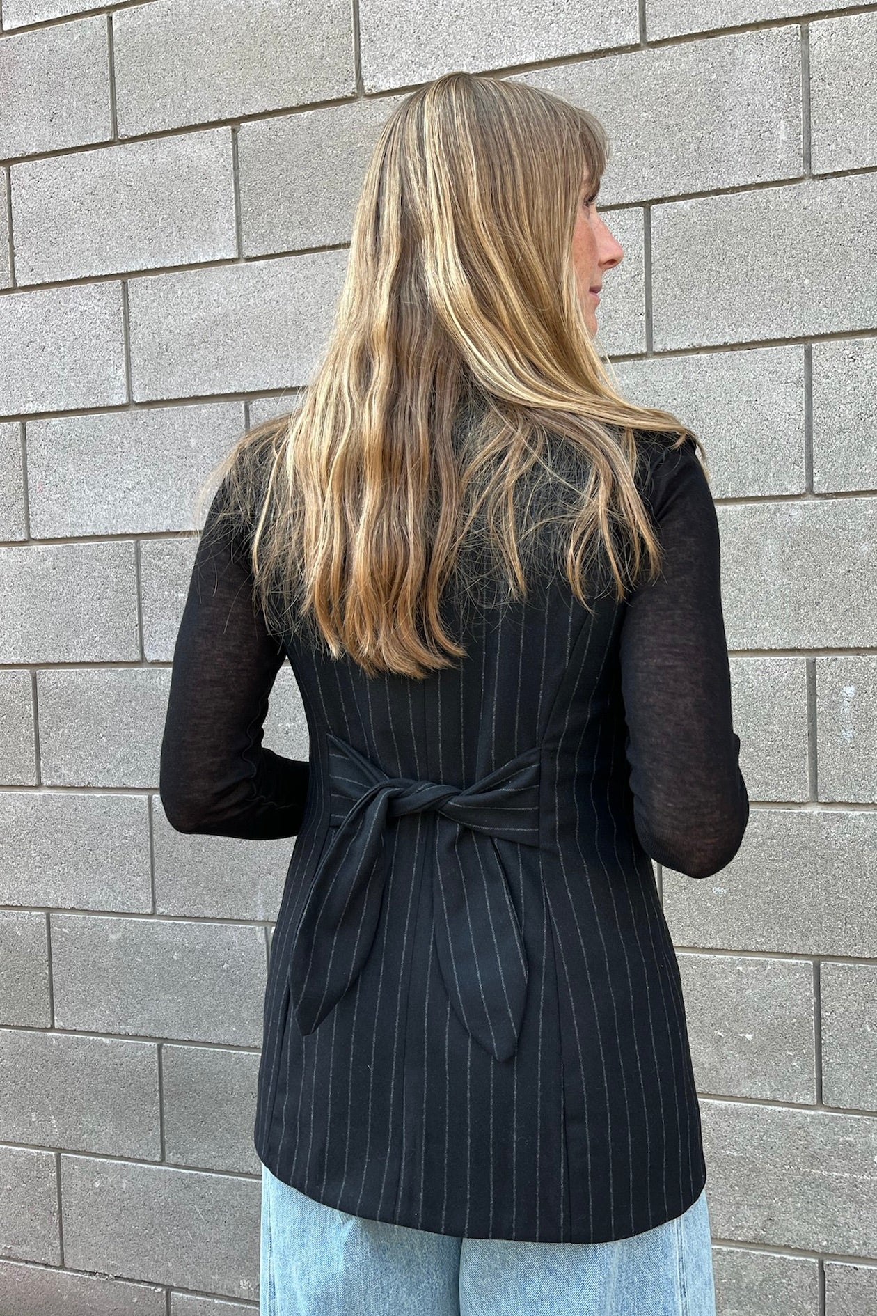 Juliette Vest / Black Pinstripe