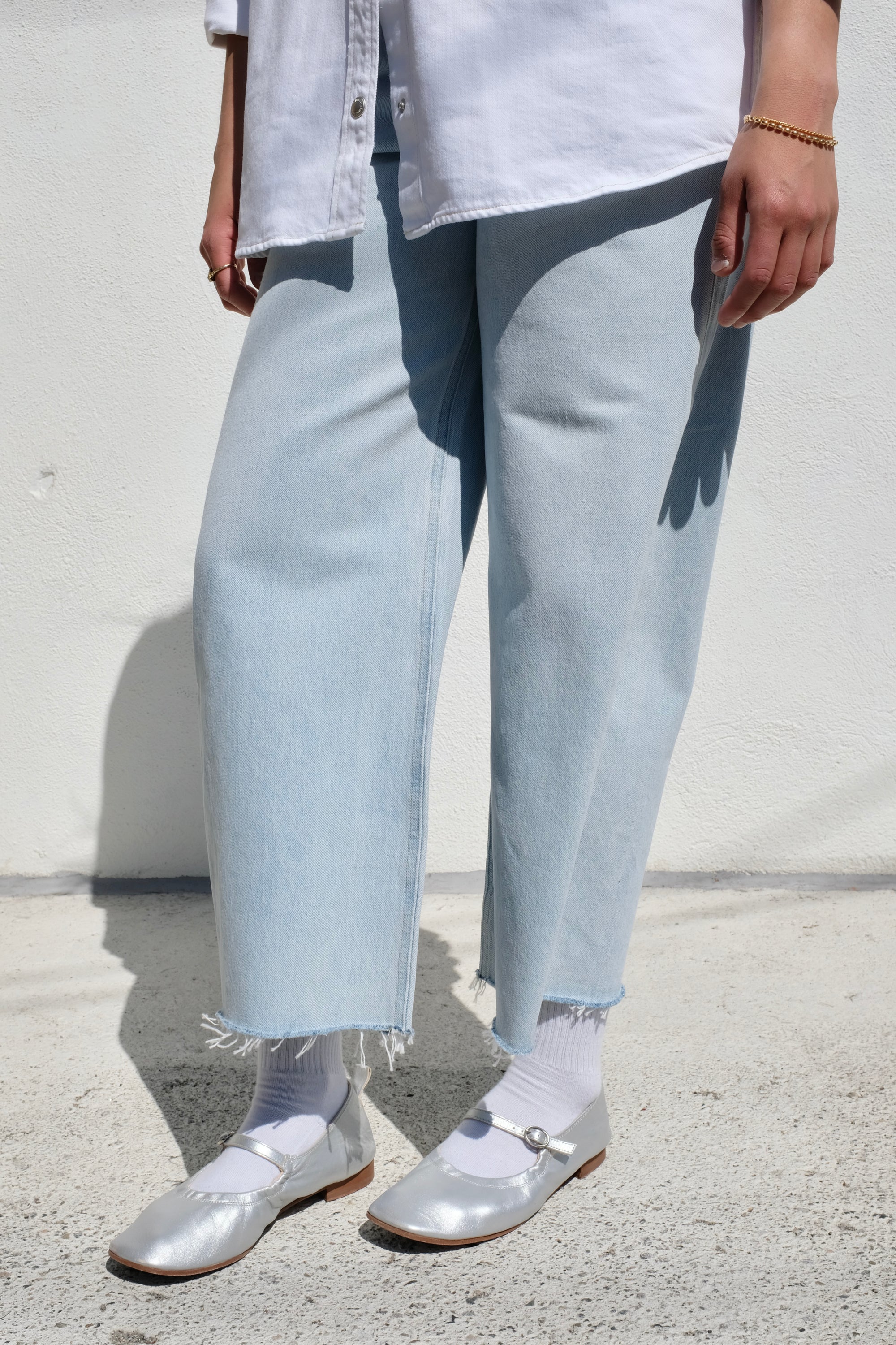 Ayla Raw Hem Crop / Sailor