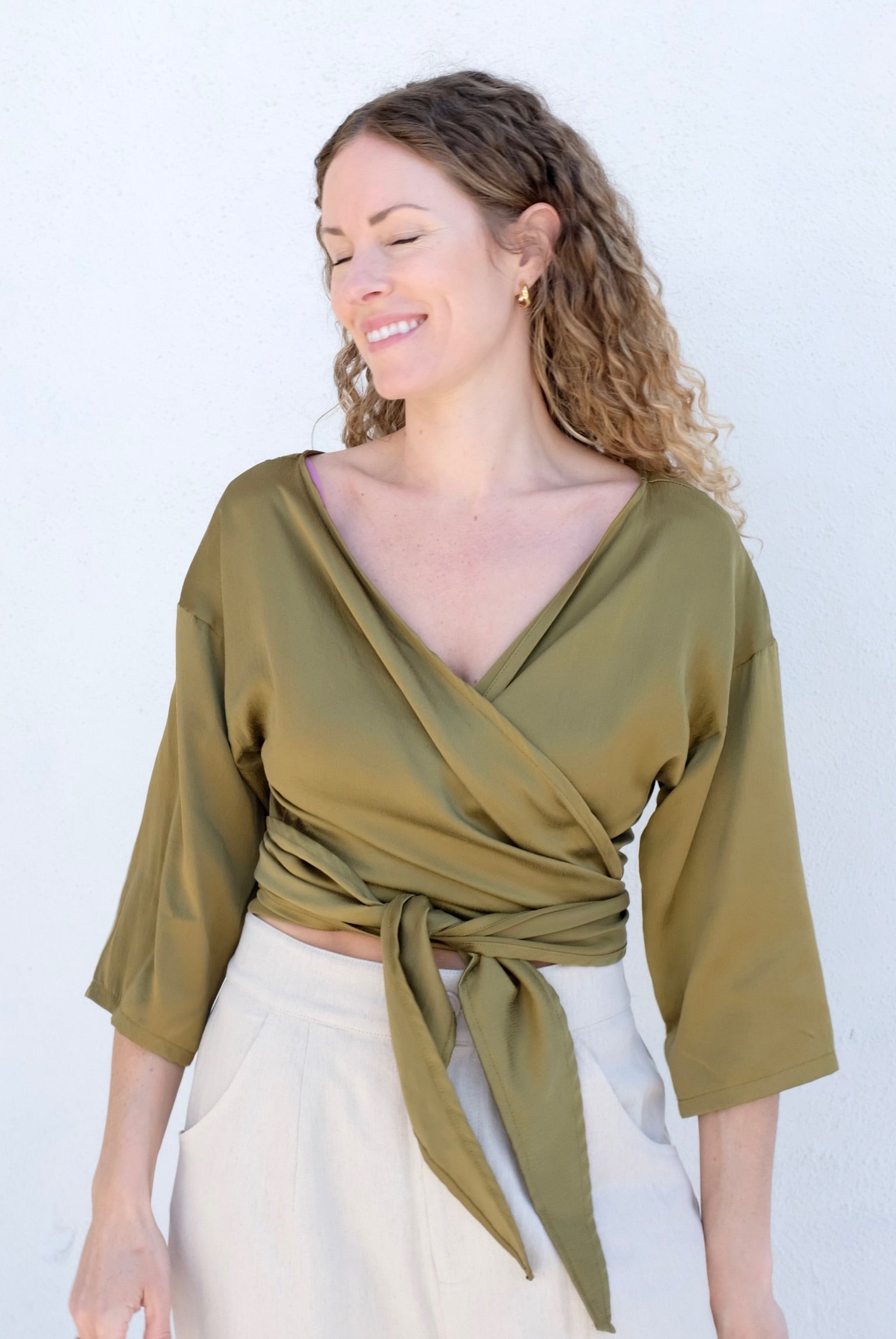 Miranda Bennett Wrap Top Silk Charmeuse / Pericón & Iron