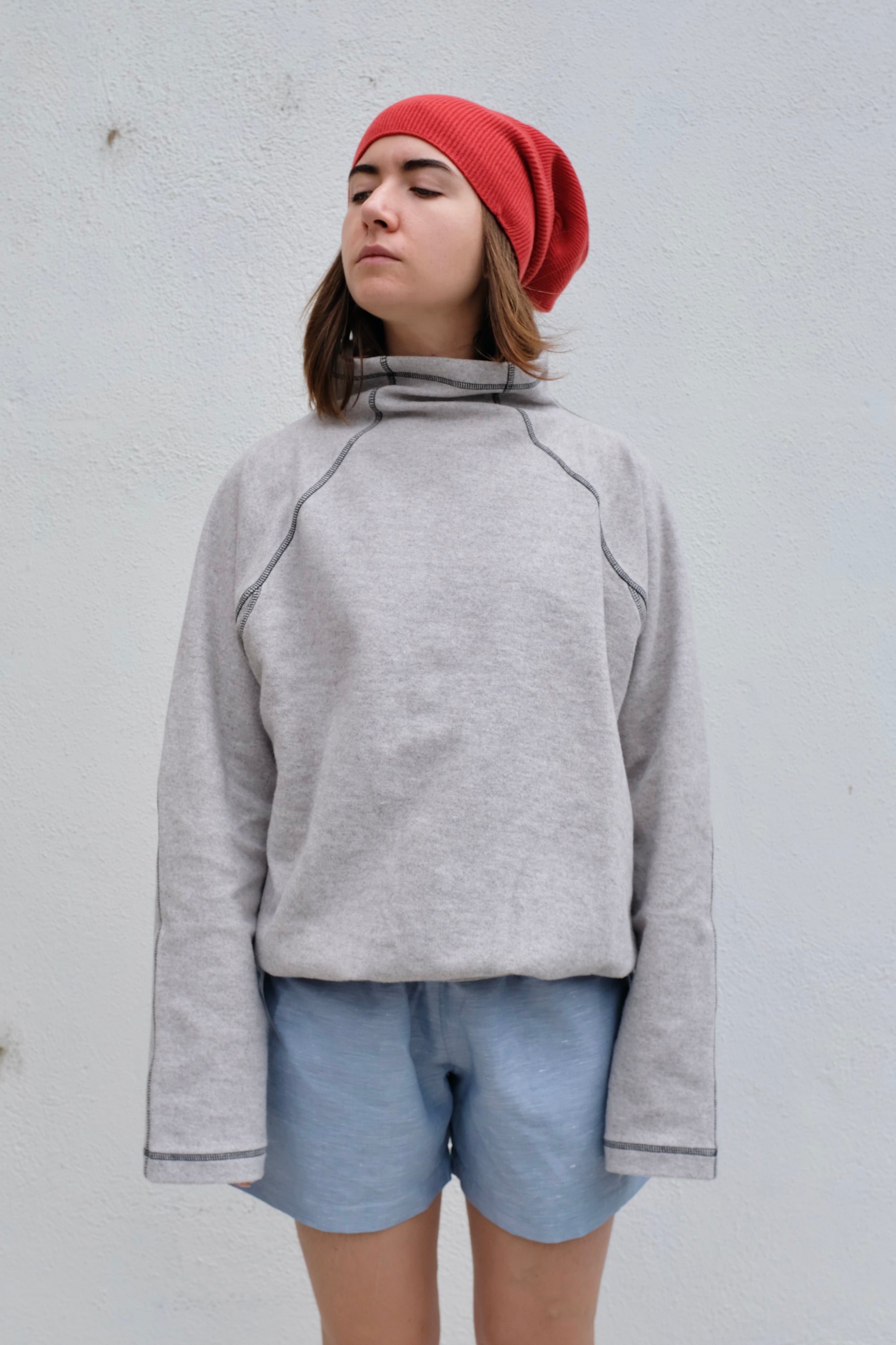 Fold Turtleneck / Grey Melange