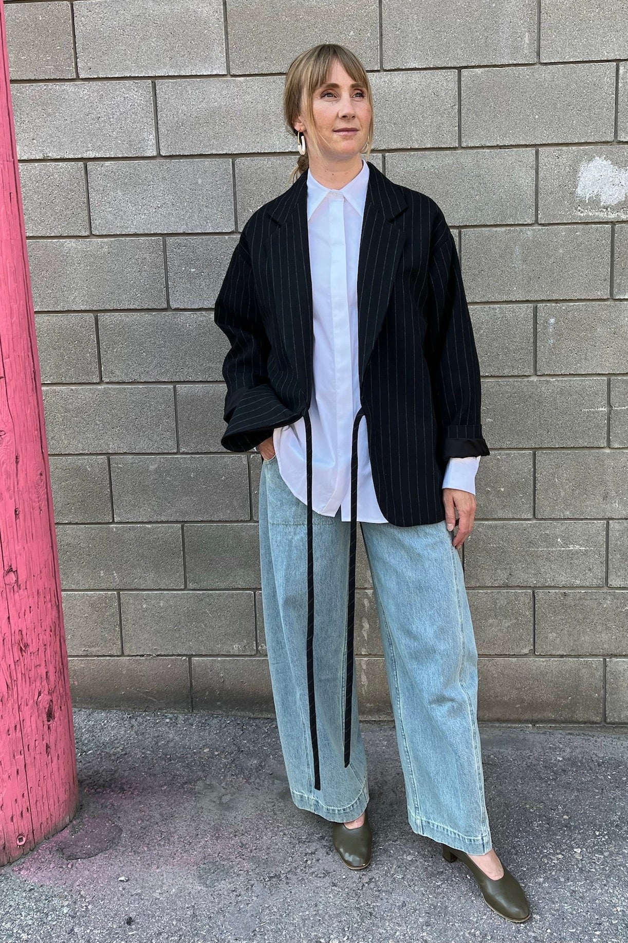 Mara Coat / Black Pinstripe