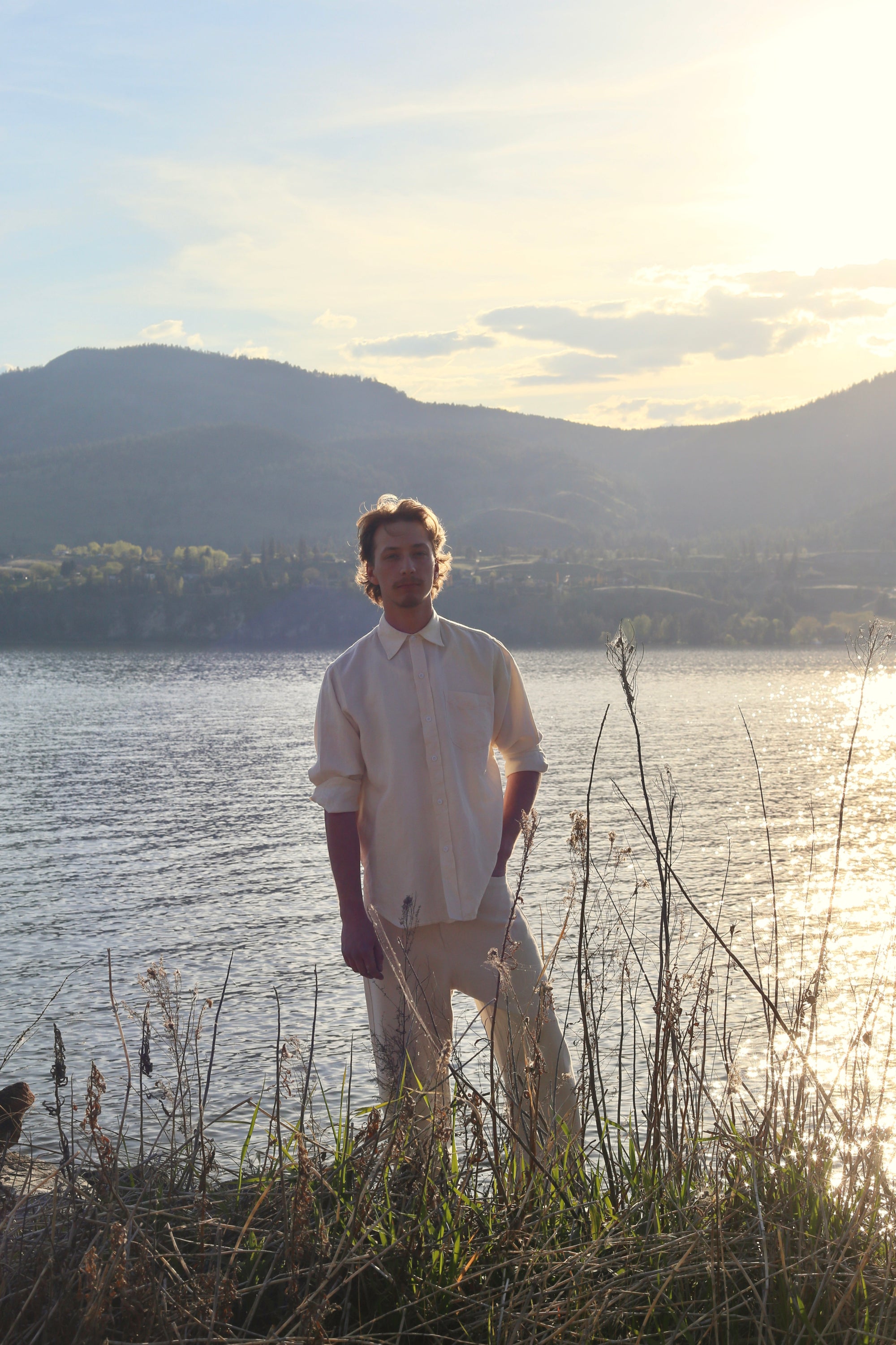 Jungmaven Santa Fe Long Sleeve Shirt / Washed White