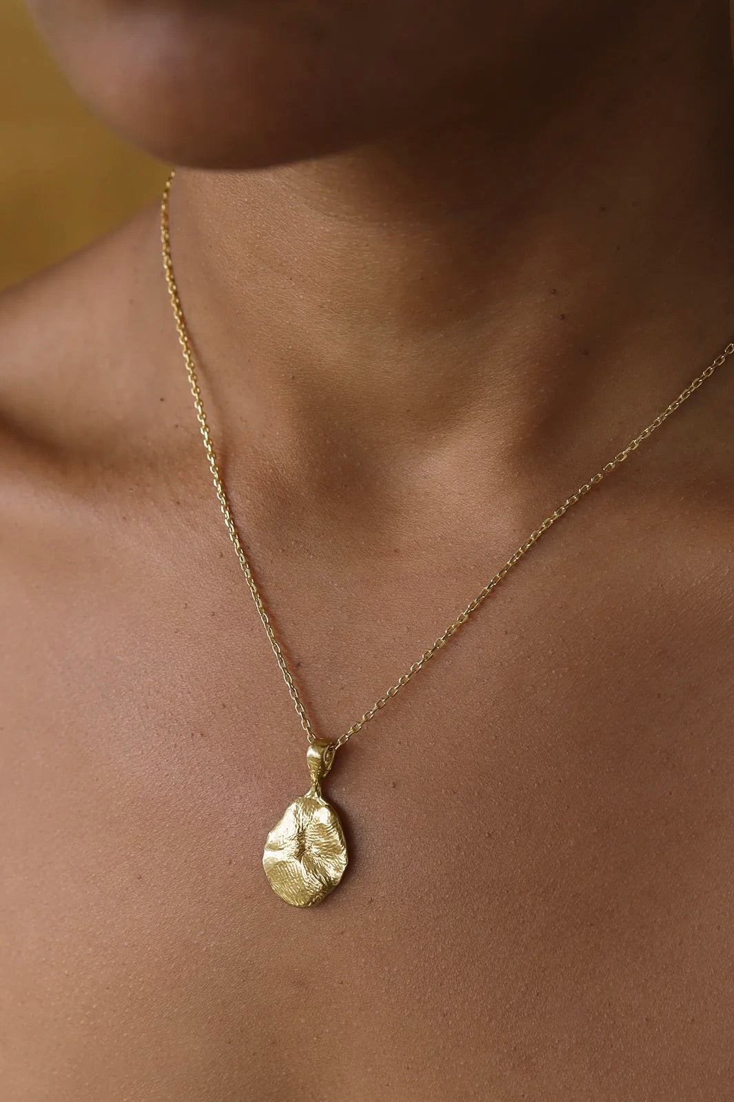 Ora C Finger Blotch Necklace / Brass + Vermeil Chain