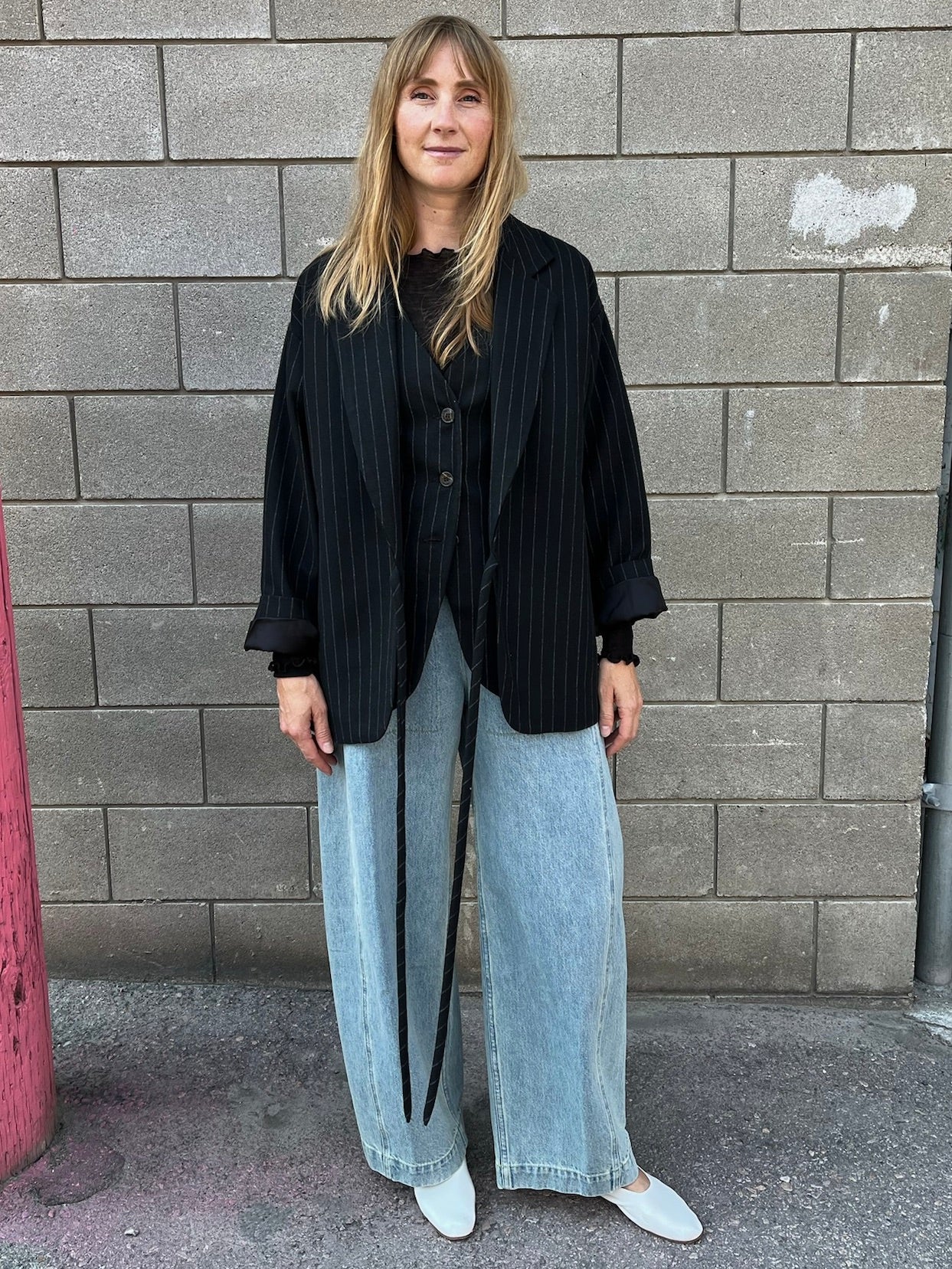 Mara Coat / Black Pinstripe