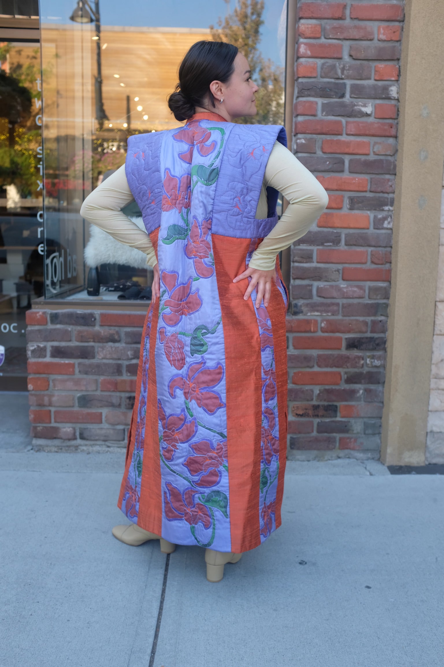 Pre-Loved / Thel Merry One-Of-A-Kind Quilted Silk Vest / One Size