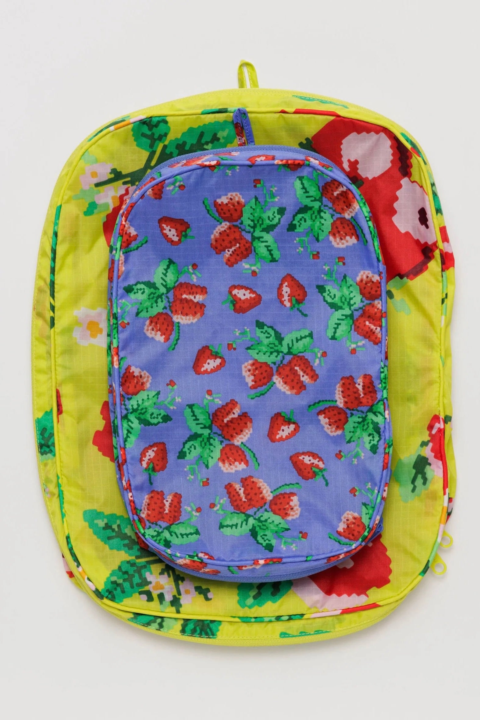 Baggu Packing Cube Set / Needlepoint Fruit