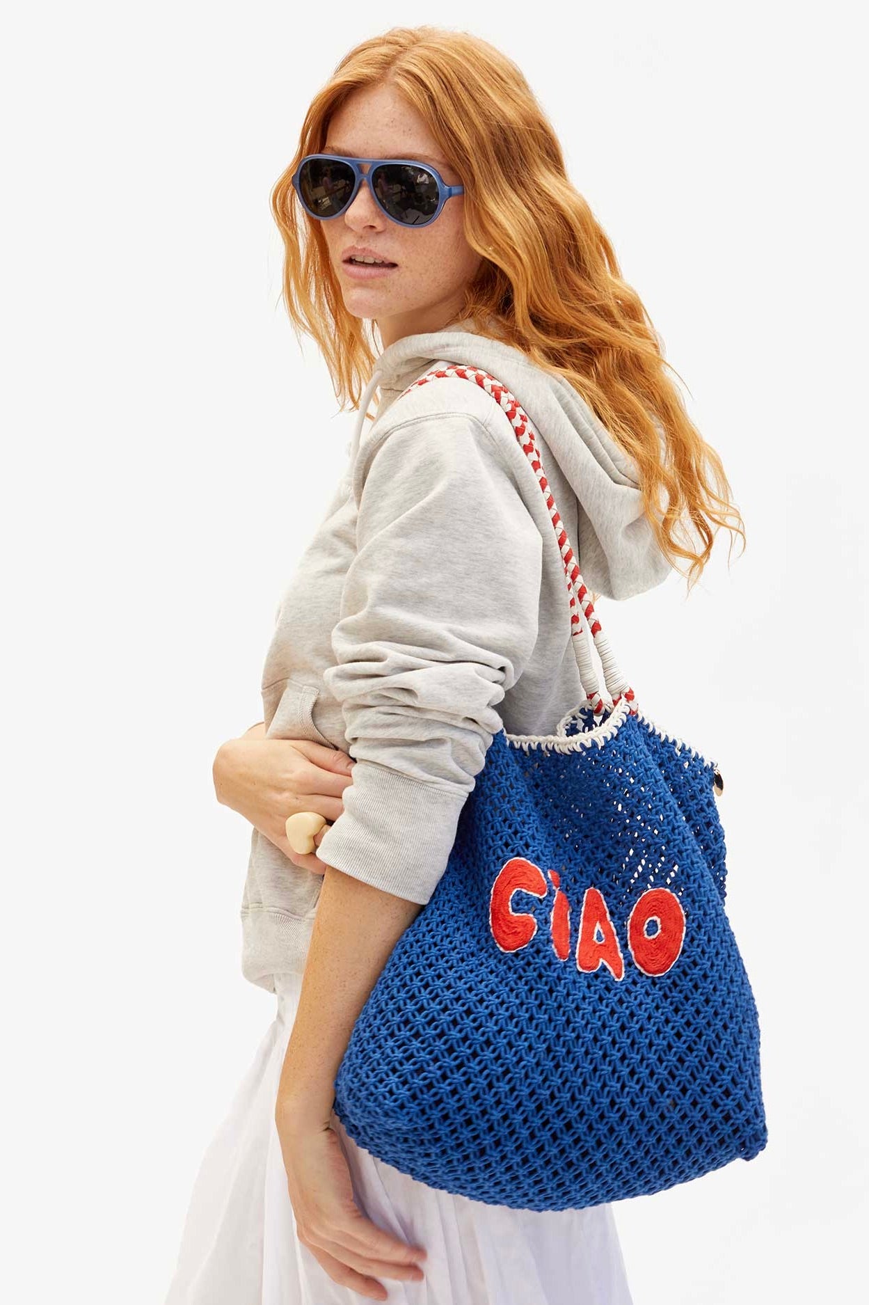 Clare V. Lizzie Sunglasses / Petrol Blue