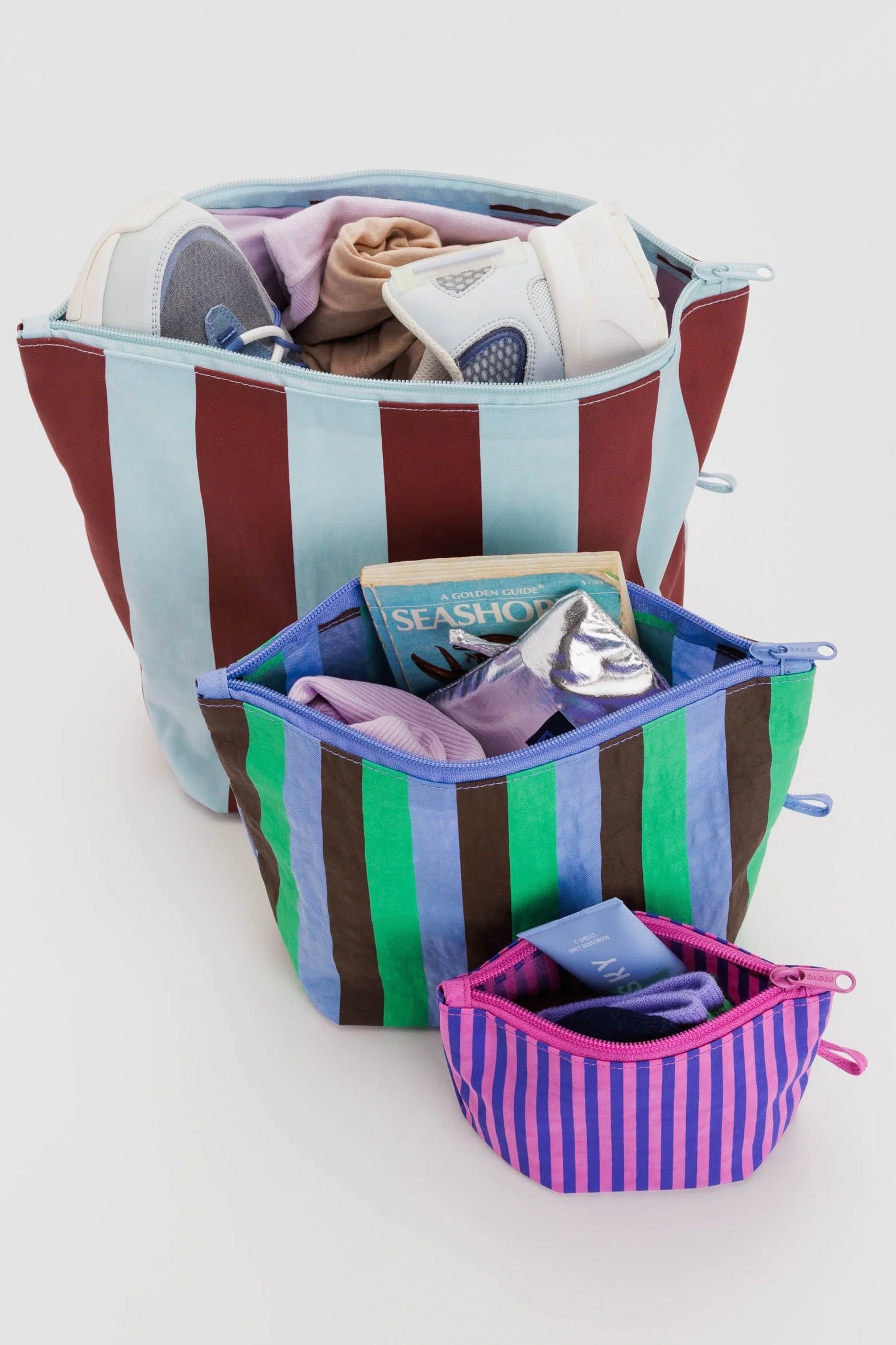 BAGGU Go Pouch Set / Vacation Stripe Mix