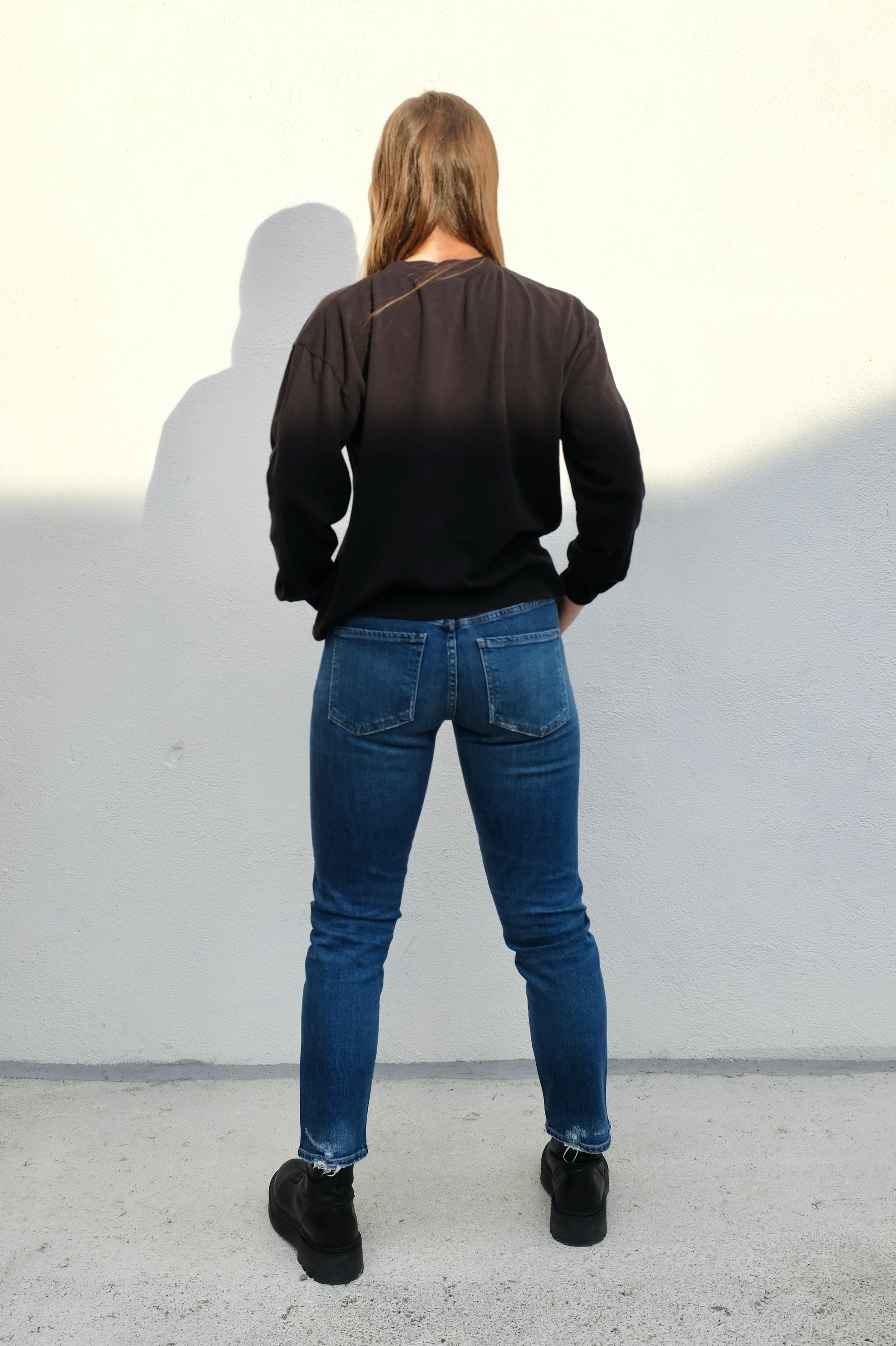 Jungmaven Cropped Long Sleeve Tee / Black