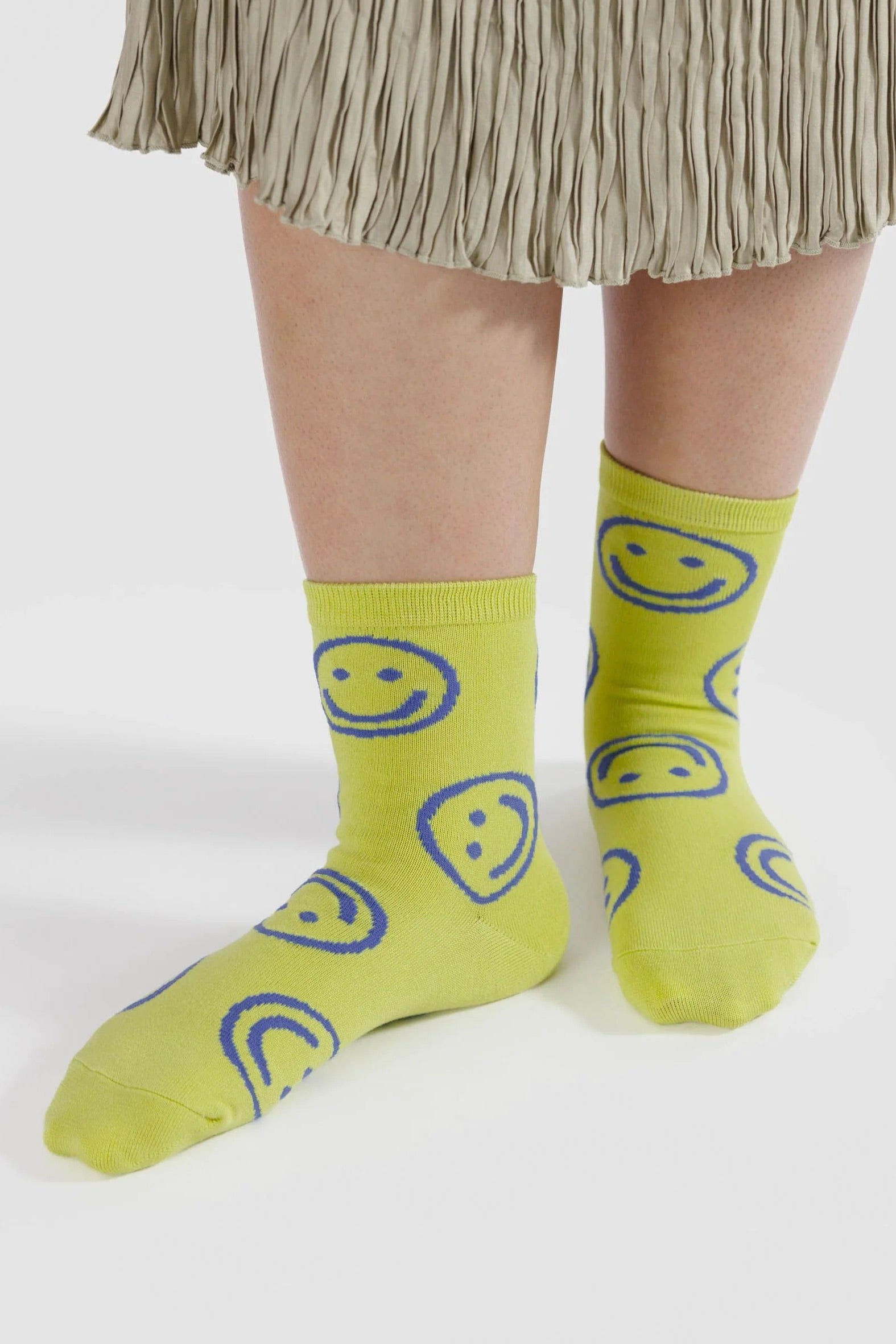 Baggu Crew Sock / Citron Happy