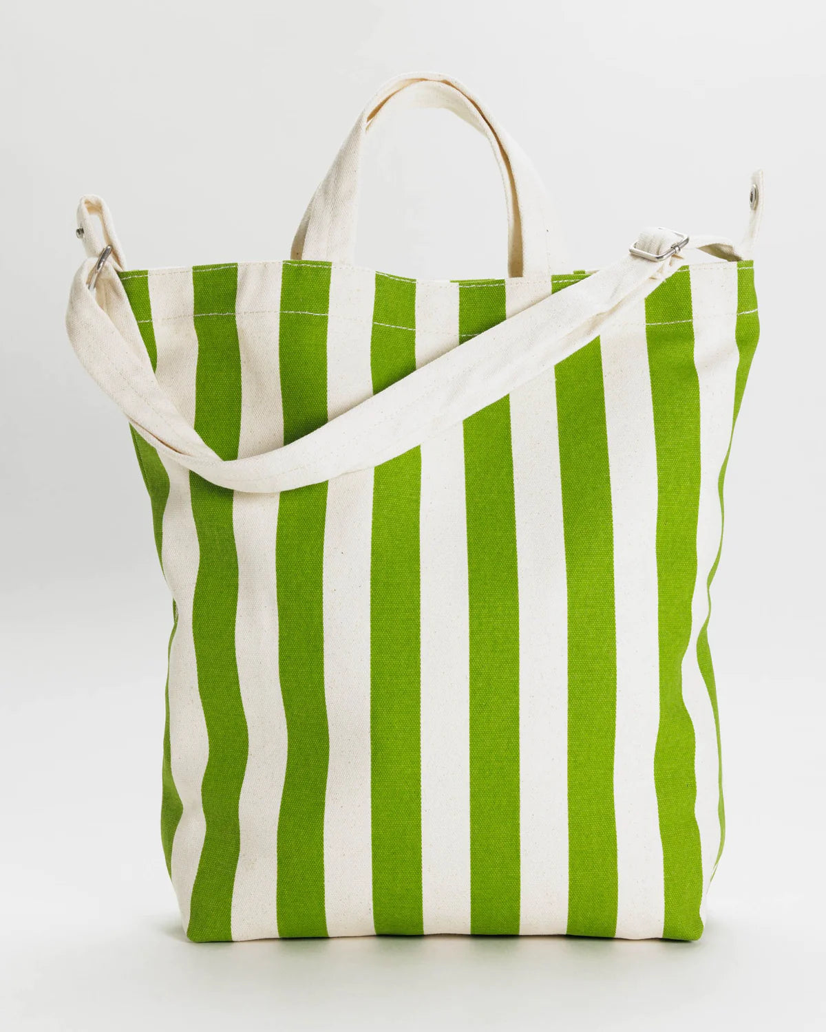 BAGGU Duck Bag, Green Awning Stripe