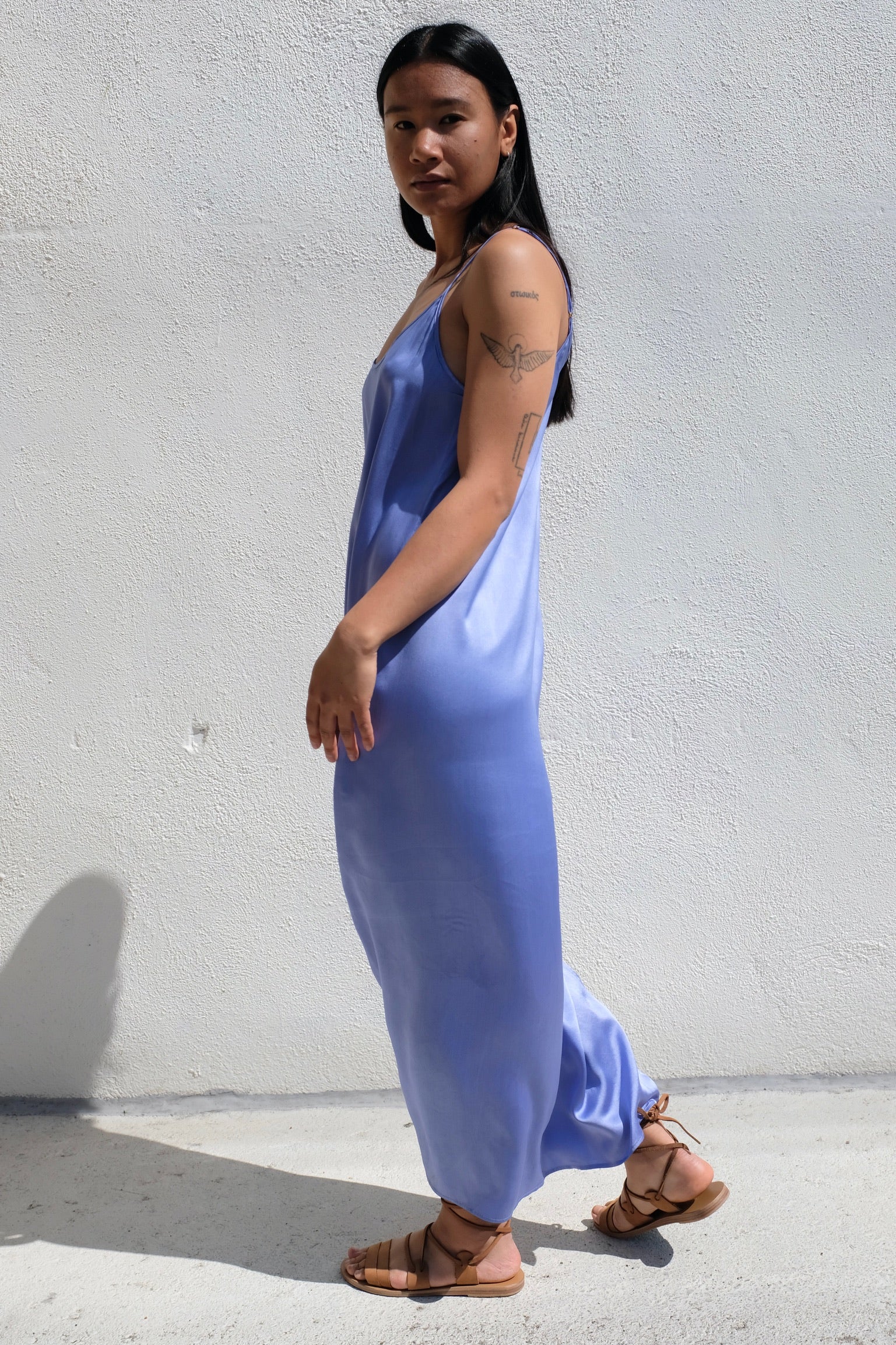 Riverside Tool and Dye Slip Dress / Violet