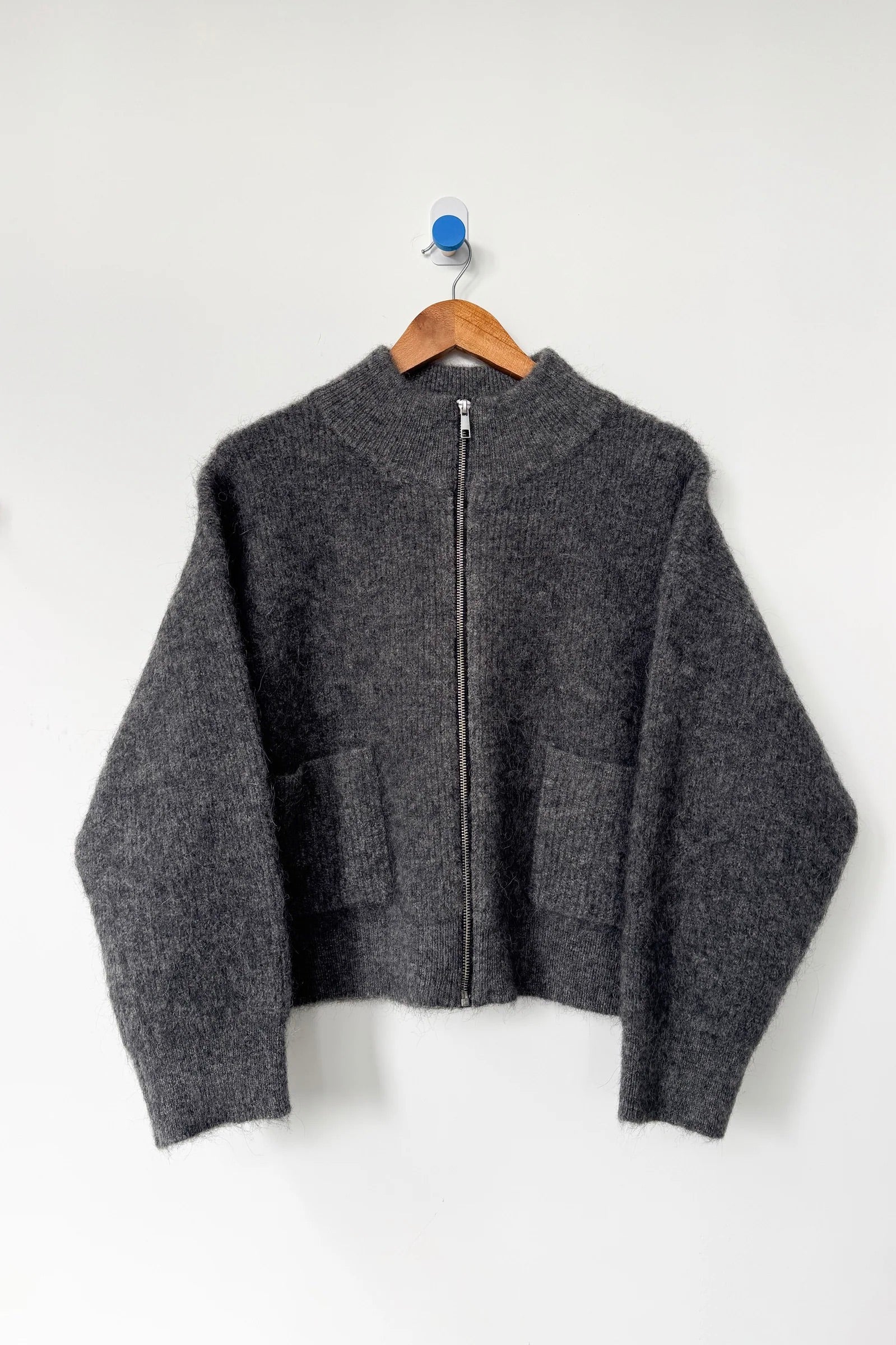 Le Bon Shoppe Alpaca Zip Front Jacket / Charcoal
