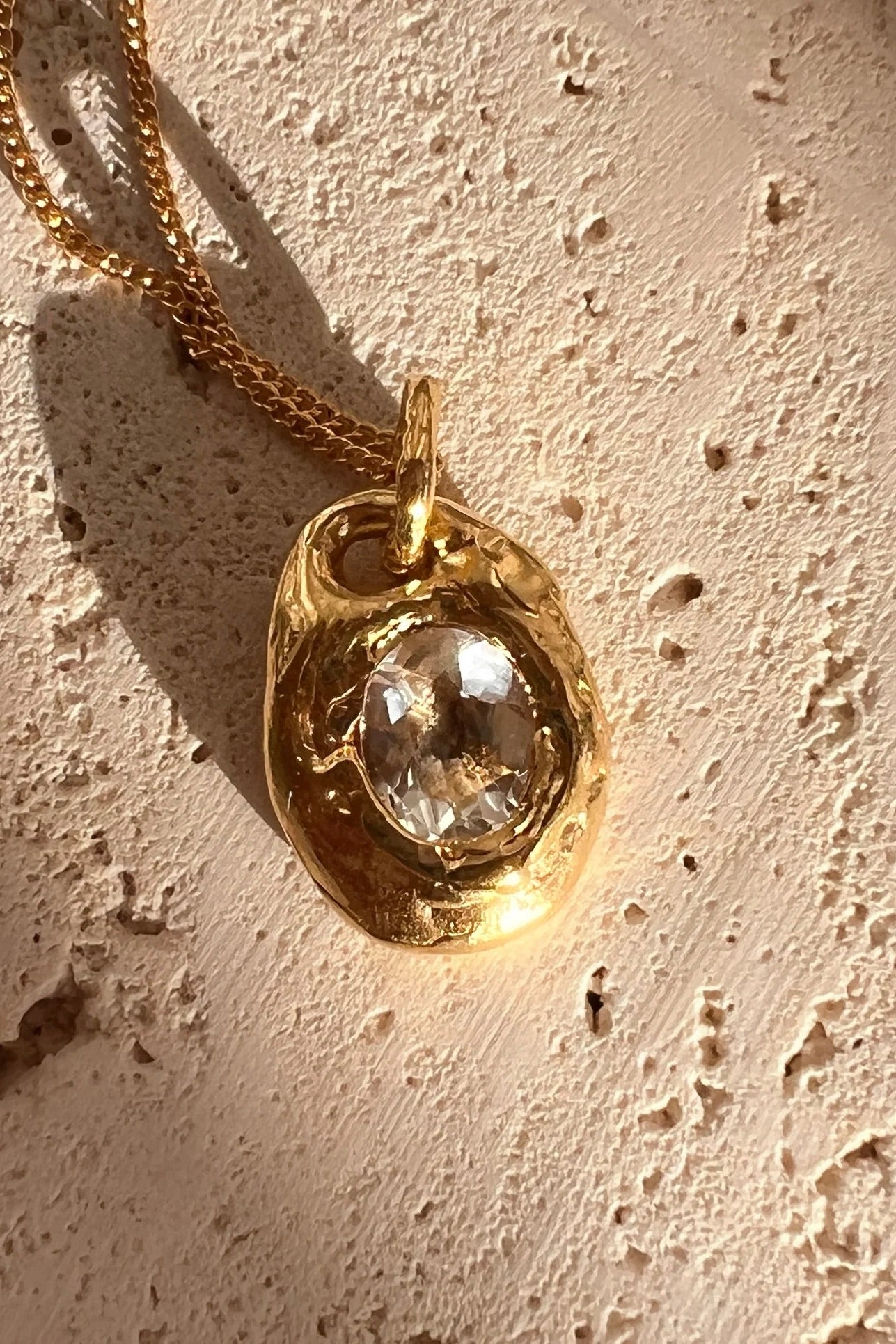 Mercurial NYC Saffi Necklace / Gold with White Topaz (18")