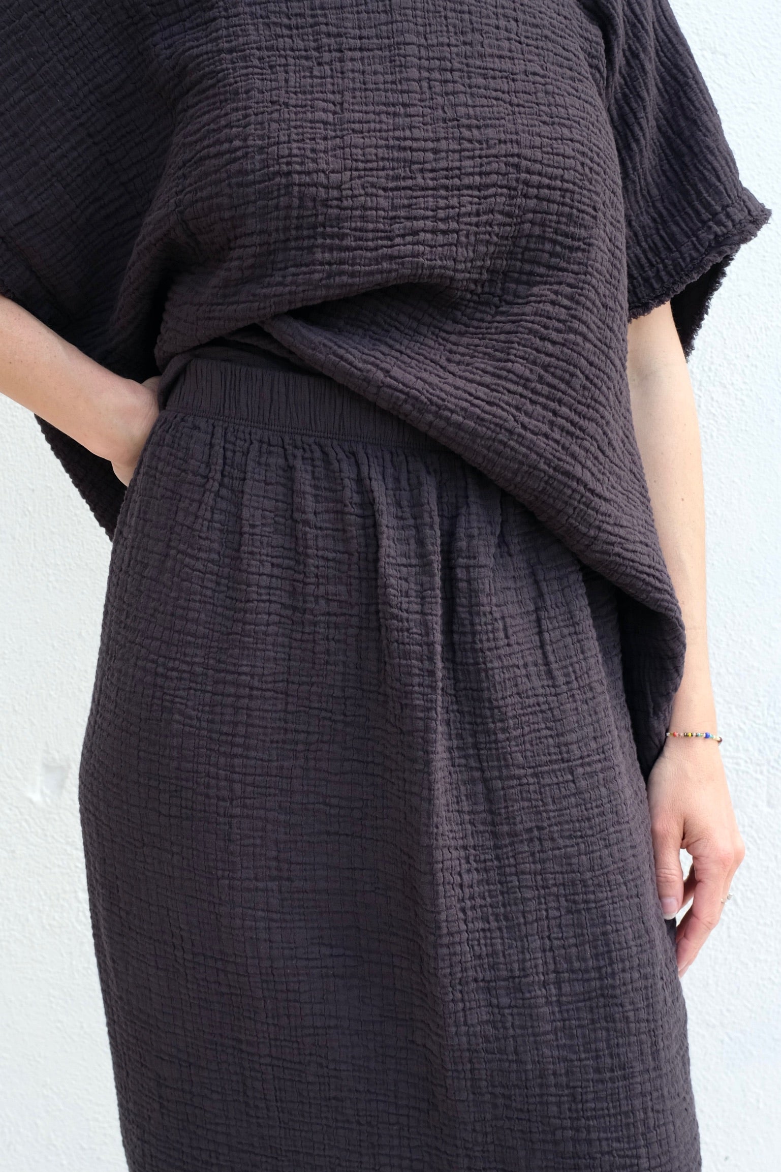 Black Crane SS23 Long Skirt / Graphite